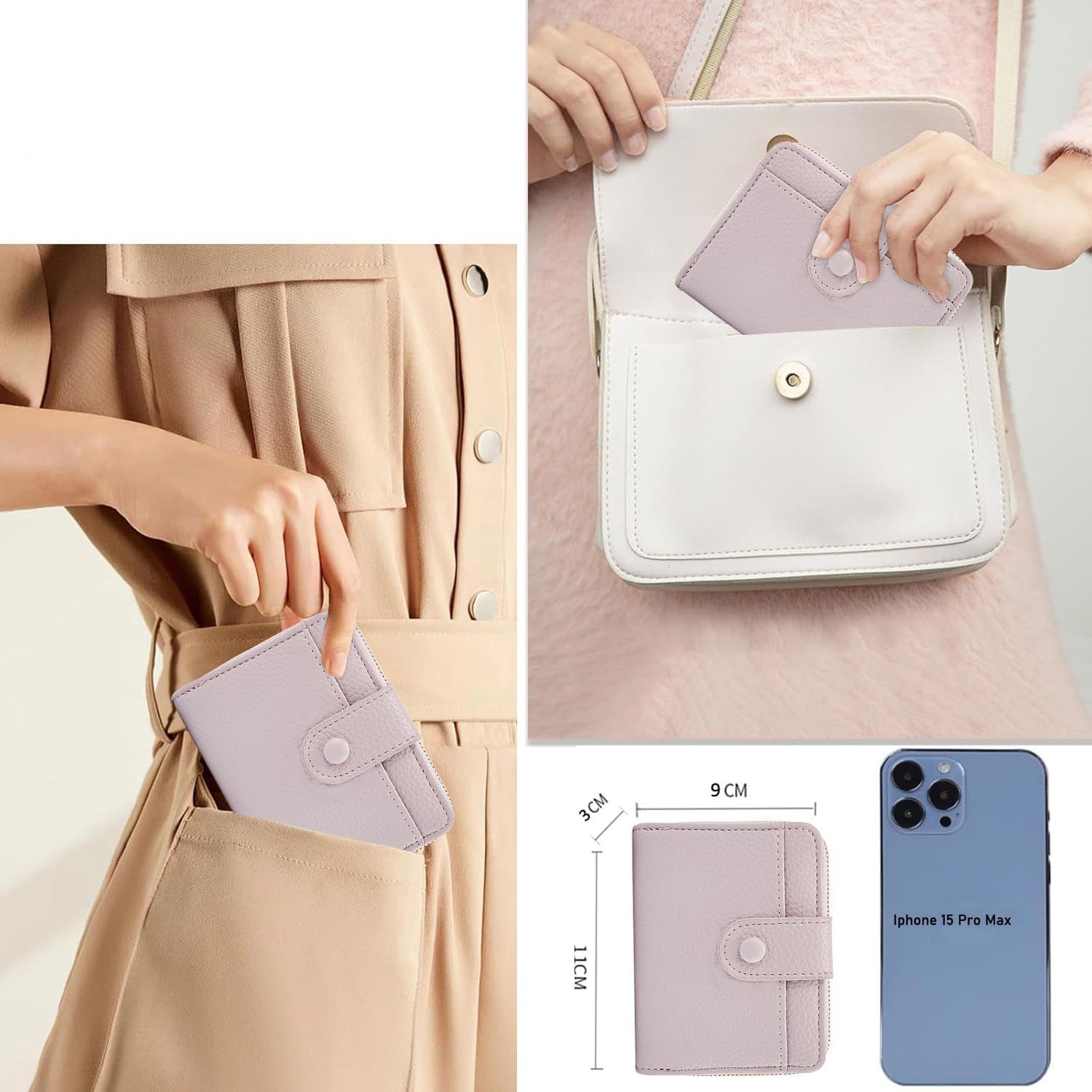 Coonoor Geldbörse Damen Geldbörse,Portemonnaie, Mini Geldbeutel mit Zipper günstig online kaufen