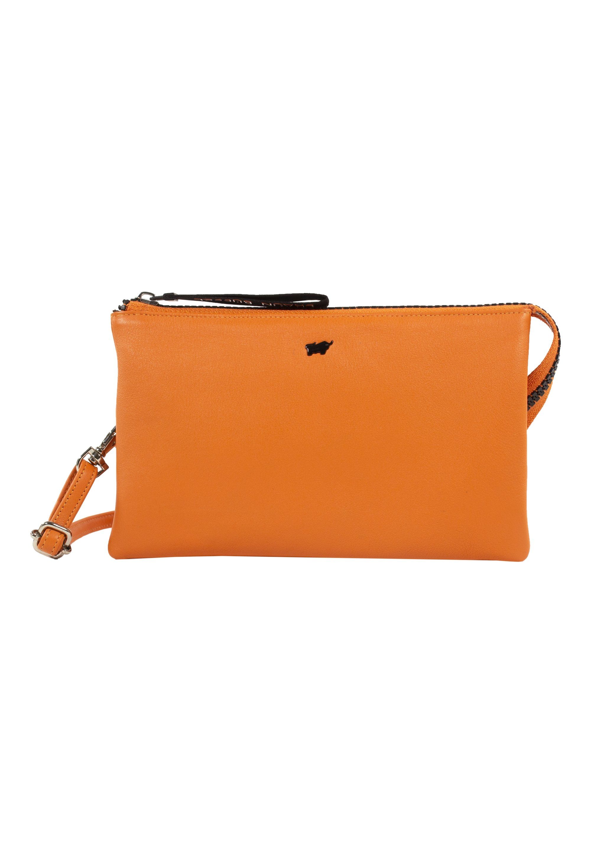 orange Braun CAPRI, Büffel integrierten Schultertasche mit Kartenfächern