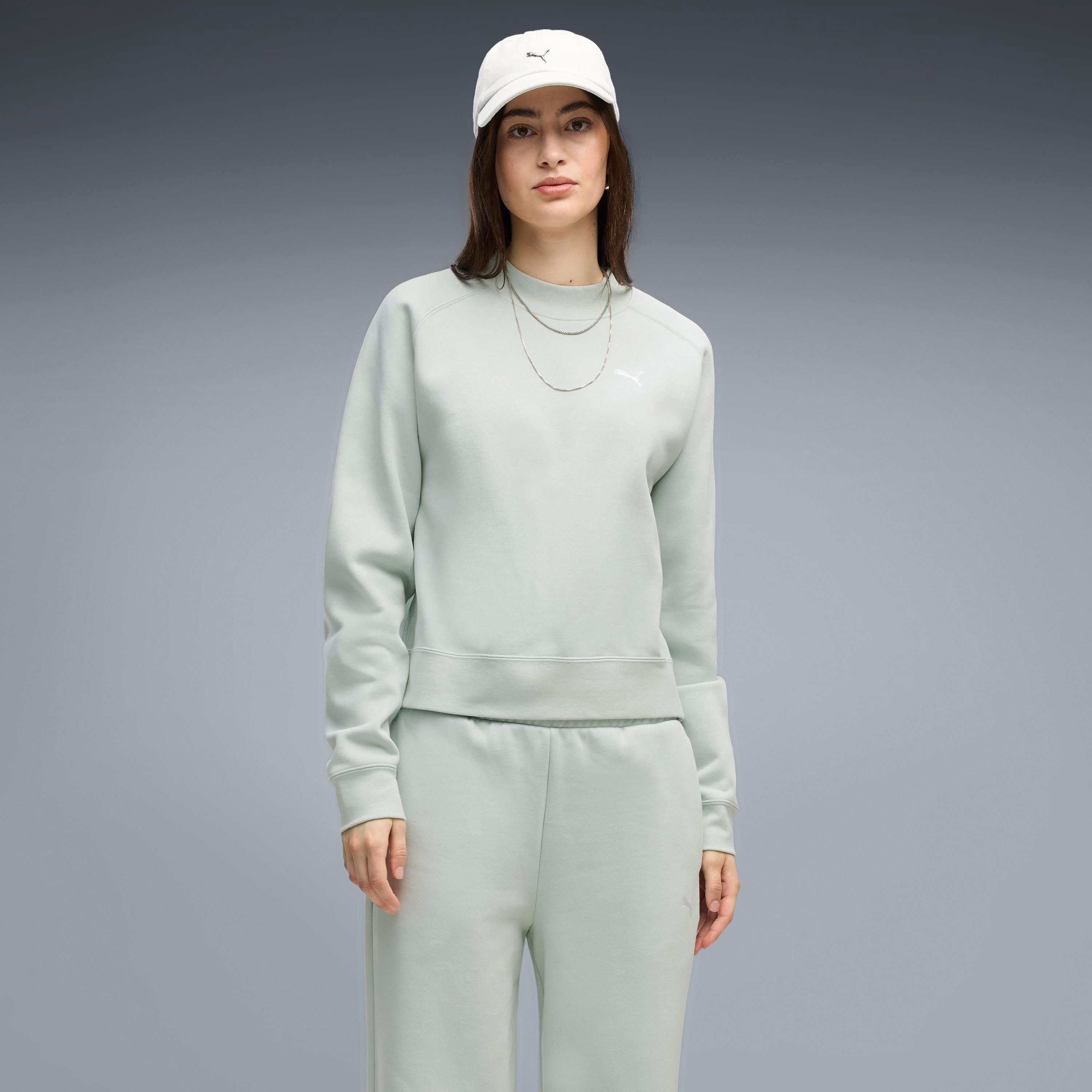 PUMA Trainingsanzug LOUNGEWEAR STANDARD SWEAT SUITT FL CL (2-tlg), zweiteiliges Set, mit Langarm-Oberteil, aus Baumwolle und Polyester