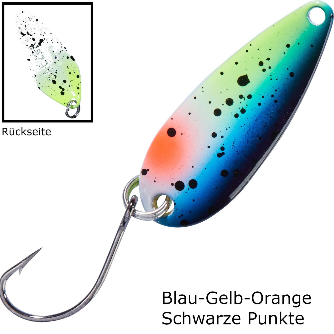 Blau-Gelb-Orange-Schwarze Punkte