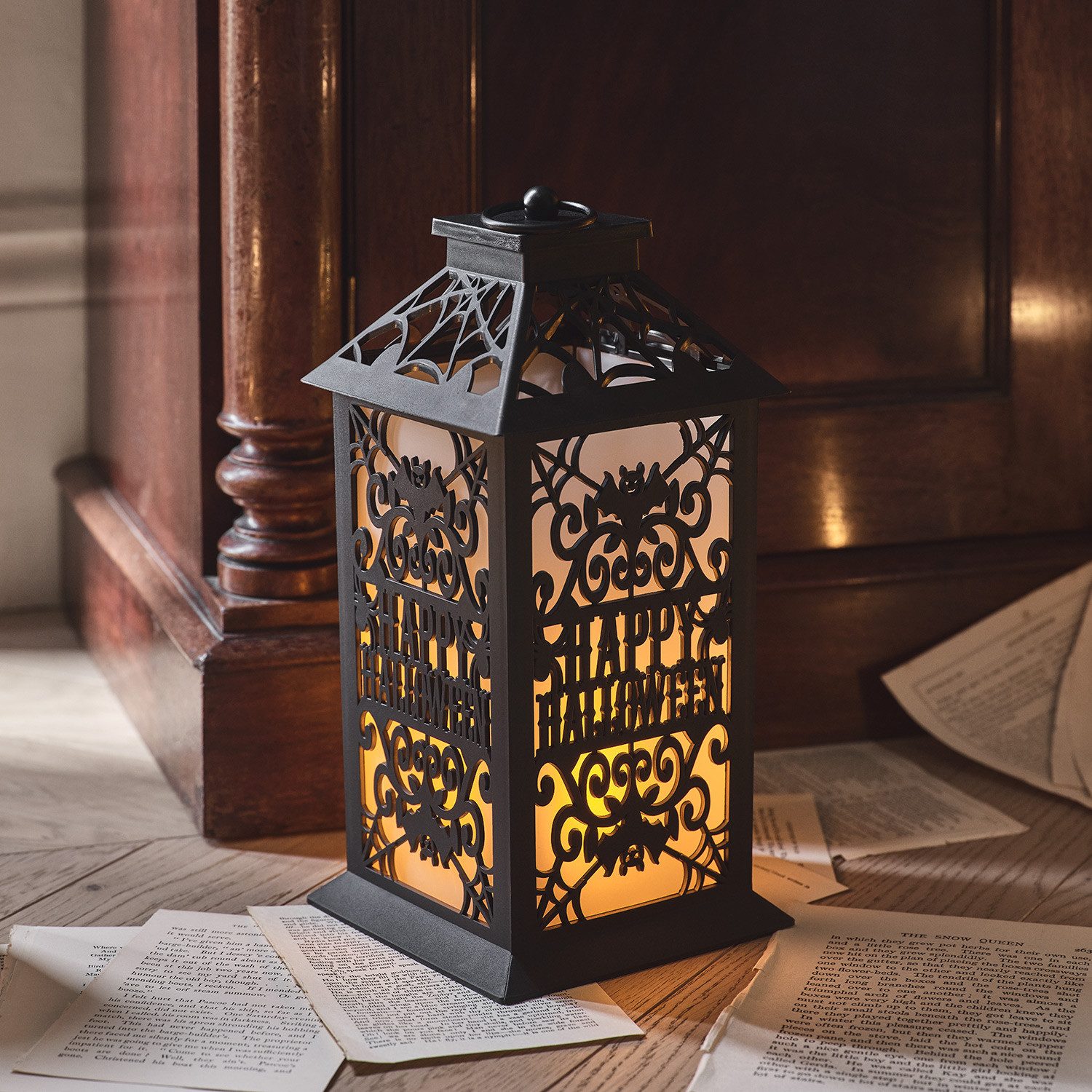 Lights4fun LED Laterne Halloween Living Flame LED Lantern - BO