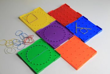 Wissner® aktiv lernen Lernspielzeug Geometriebretter klein doppelseitig 6 Farben (6 Stück), RE-Plastic® (6-St), RE-Plastic®