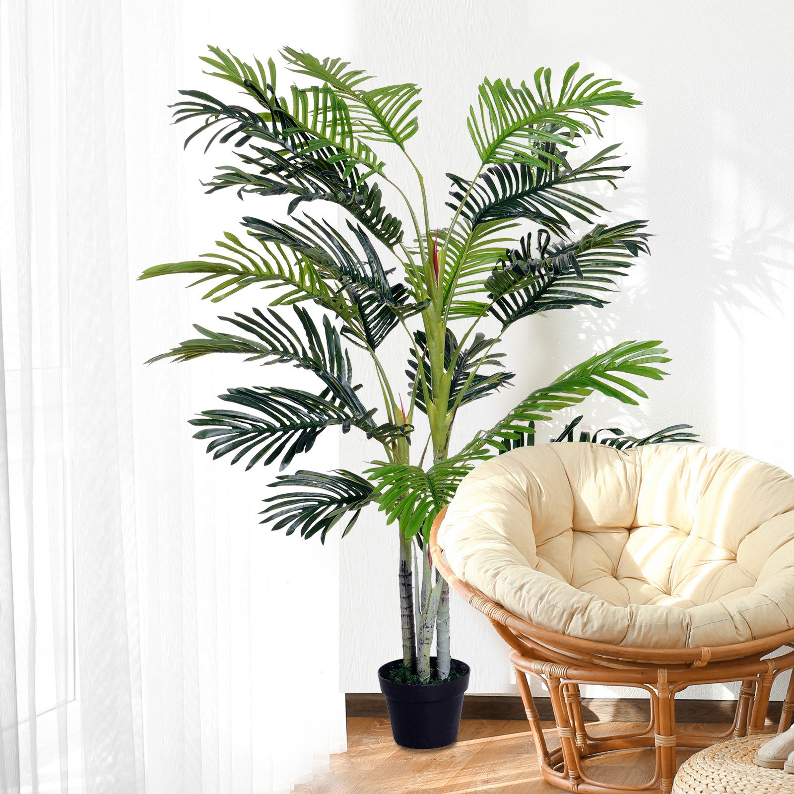 Kunstpflanze Künstliche Palme Groß mit Pflanztopf günstig online kaufen