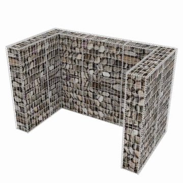 vidaXL Mülltonnenbox Gabionen-Mülltonnenverkleidung für 2 Tonnen Stahl 180x100x120cm