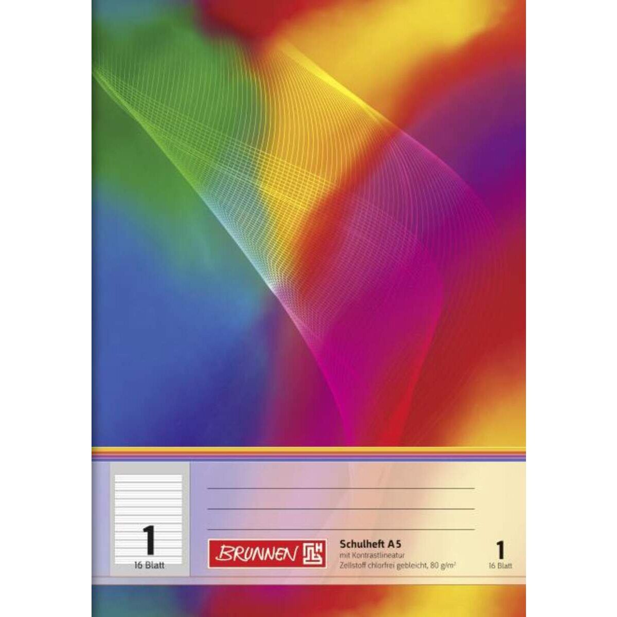 Schulheft BRUNNEN Schulheft A5, liniert, Lineatur 1, 16 Blatt