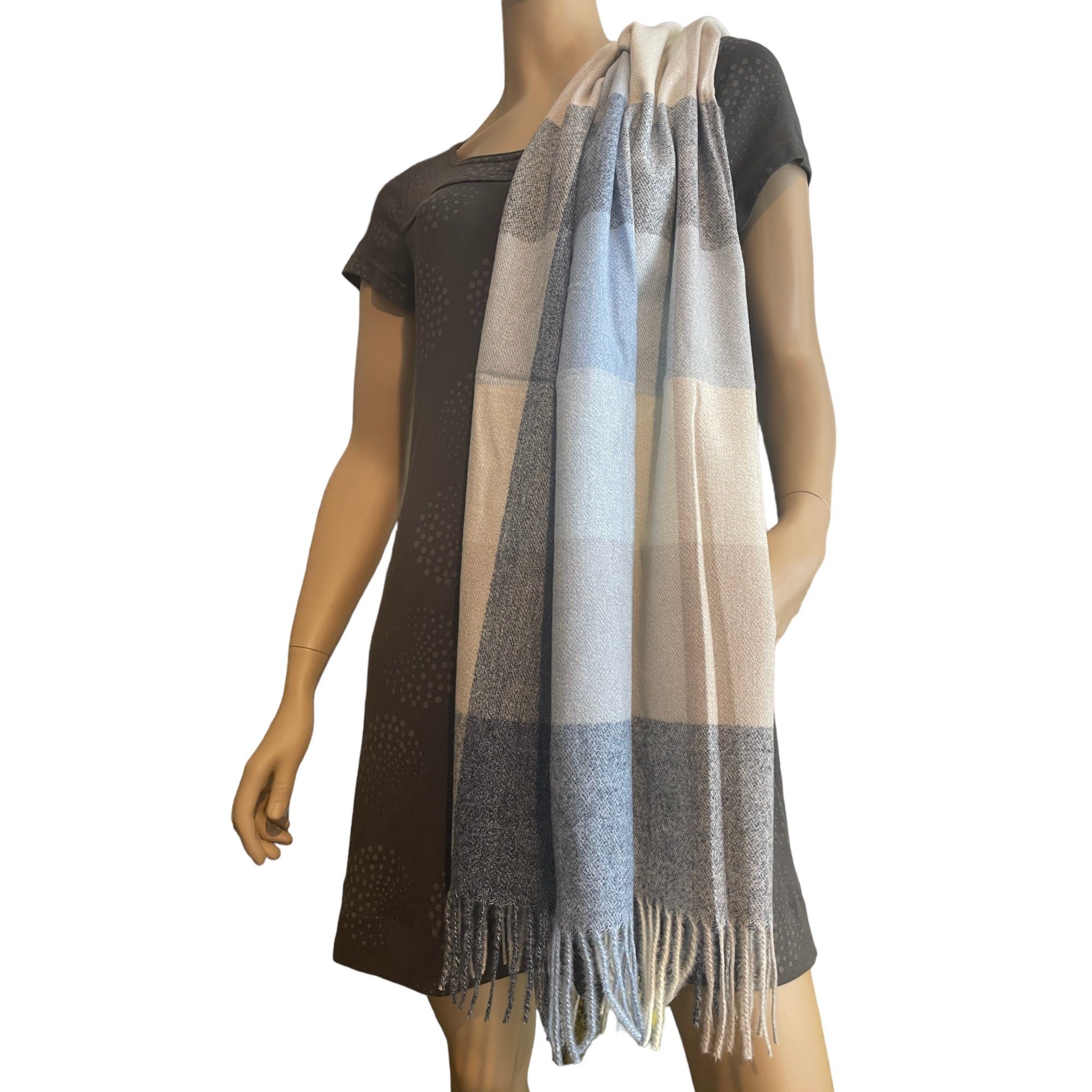 Taschen4life Schal großer Damen Schal mit Fransen, modernes Karomuster, tolle Farbkombination, Herbst/Winter Accessoires
