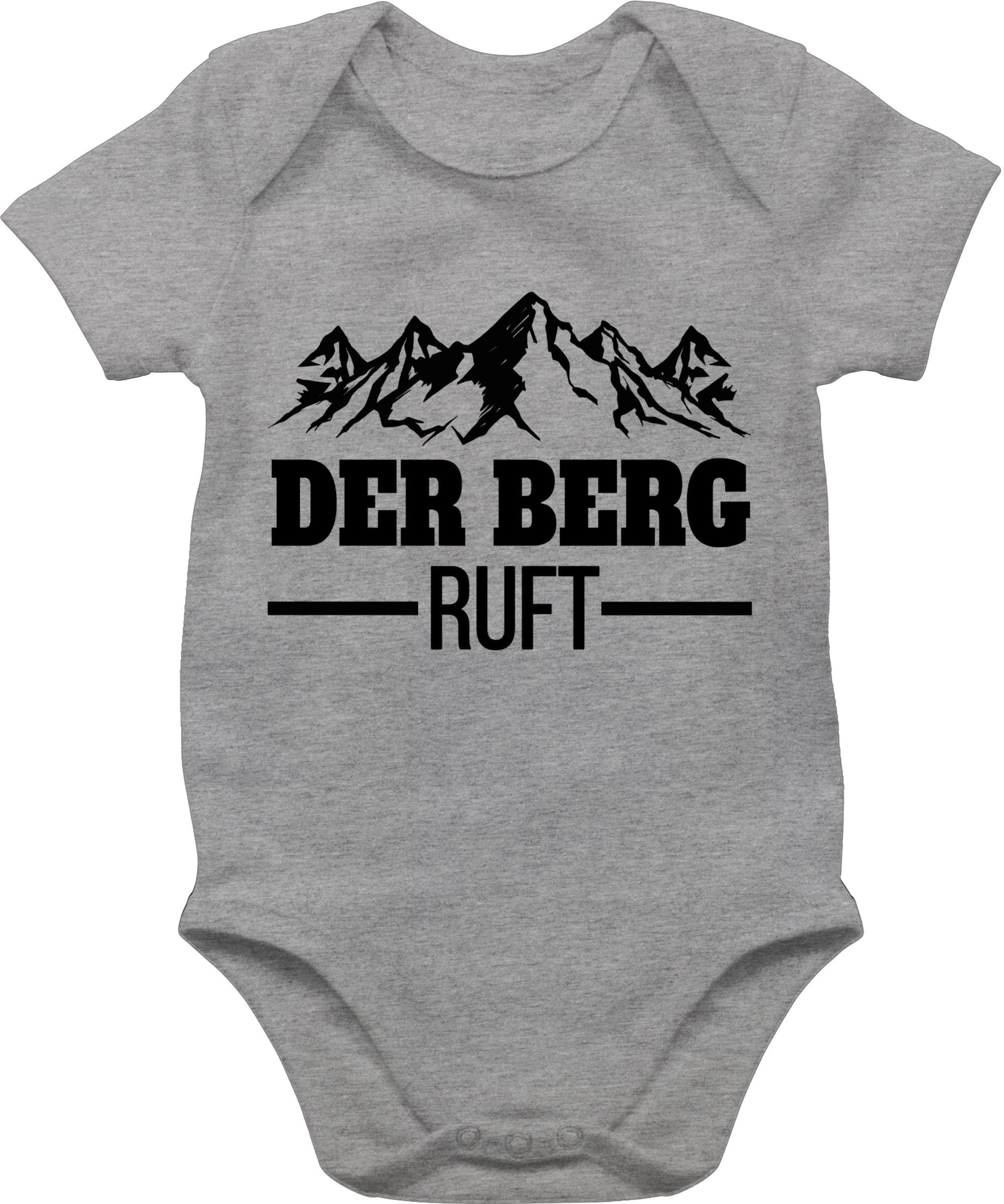 Shirtracer Shirtbody Der Berg ruft - schwarz Sport & Bewegung Baby 2 Grau meliert