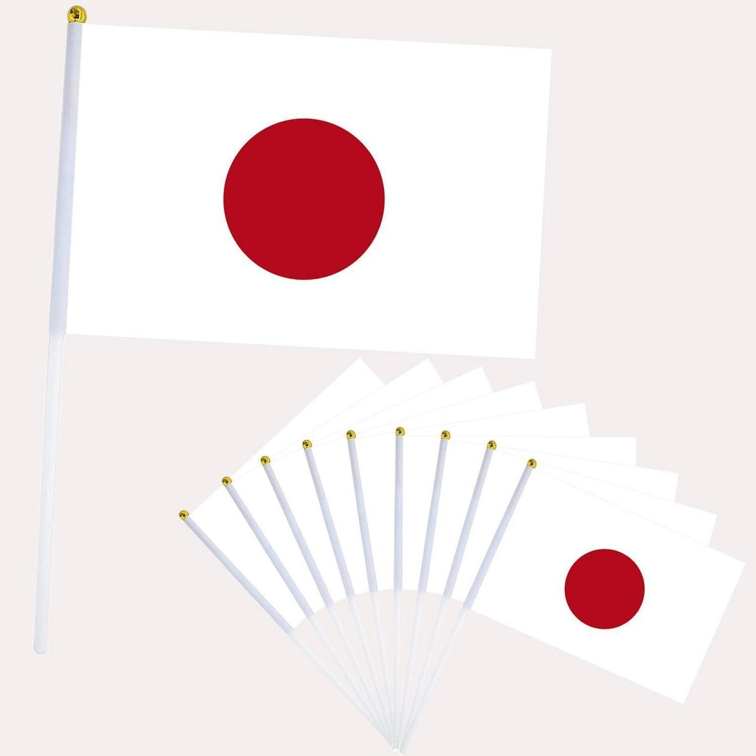 LuxusKollektion Flagge Japan Flagge 10er Set 14x21cm Handflagge