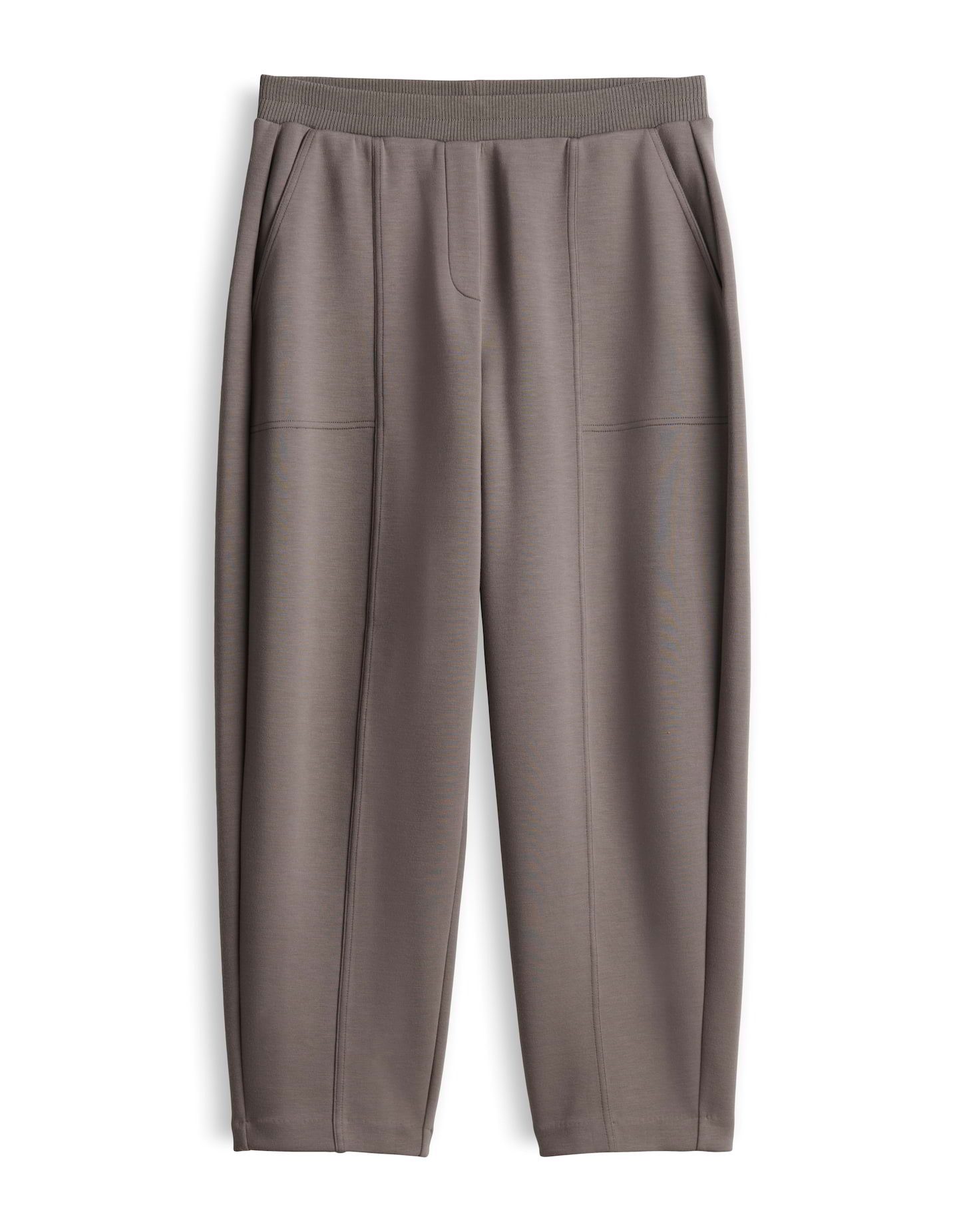 OPUS Stoffhose Myha club barrel aus Sweatware mit Mélange-Effekt Ovale Beinform mit Cargotaschen und abgesteppter Teilungsnaht – Bild 2 von 5