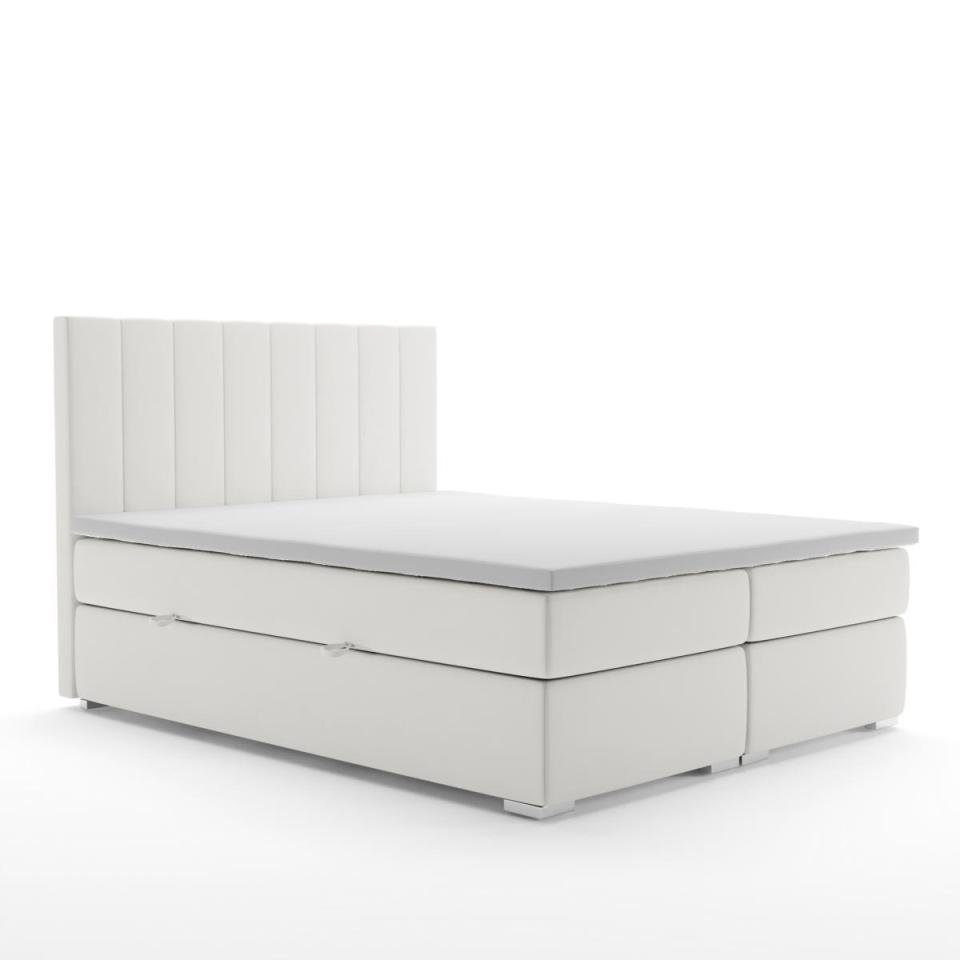 Luxus Betten Polster Bettkasten Doppel JVmoebel Beige Hotel Bett Bett Boxspring