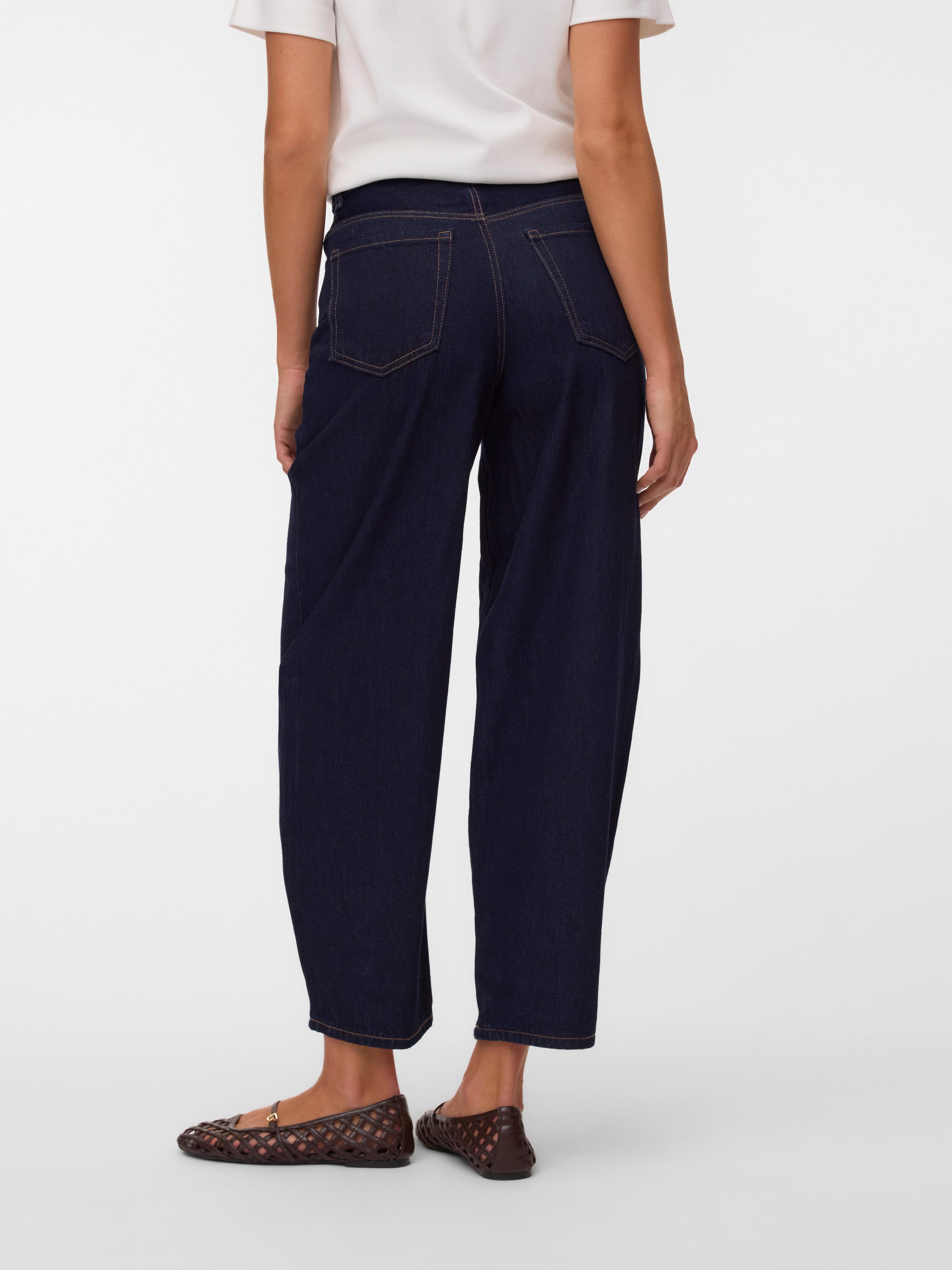 Vero Moda Weite Jeans VMBILLIE HR BARREL ANK JEANS LI3191 NOOS Baumwolle, high waist, barrel fit