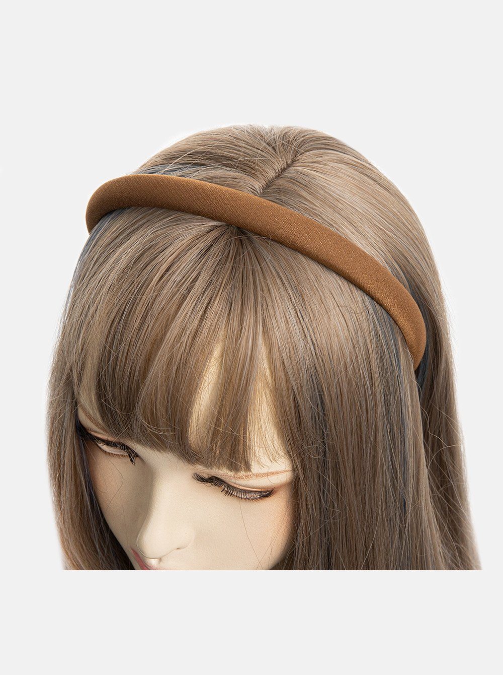 Haarschmuck mit axy Wunderschön Stirnband Braun feinen gepolstertes Haarreif Stoff aus Haarreif Metallicfäden,