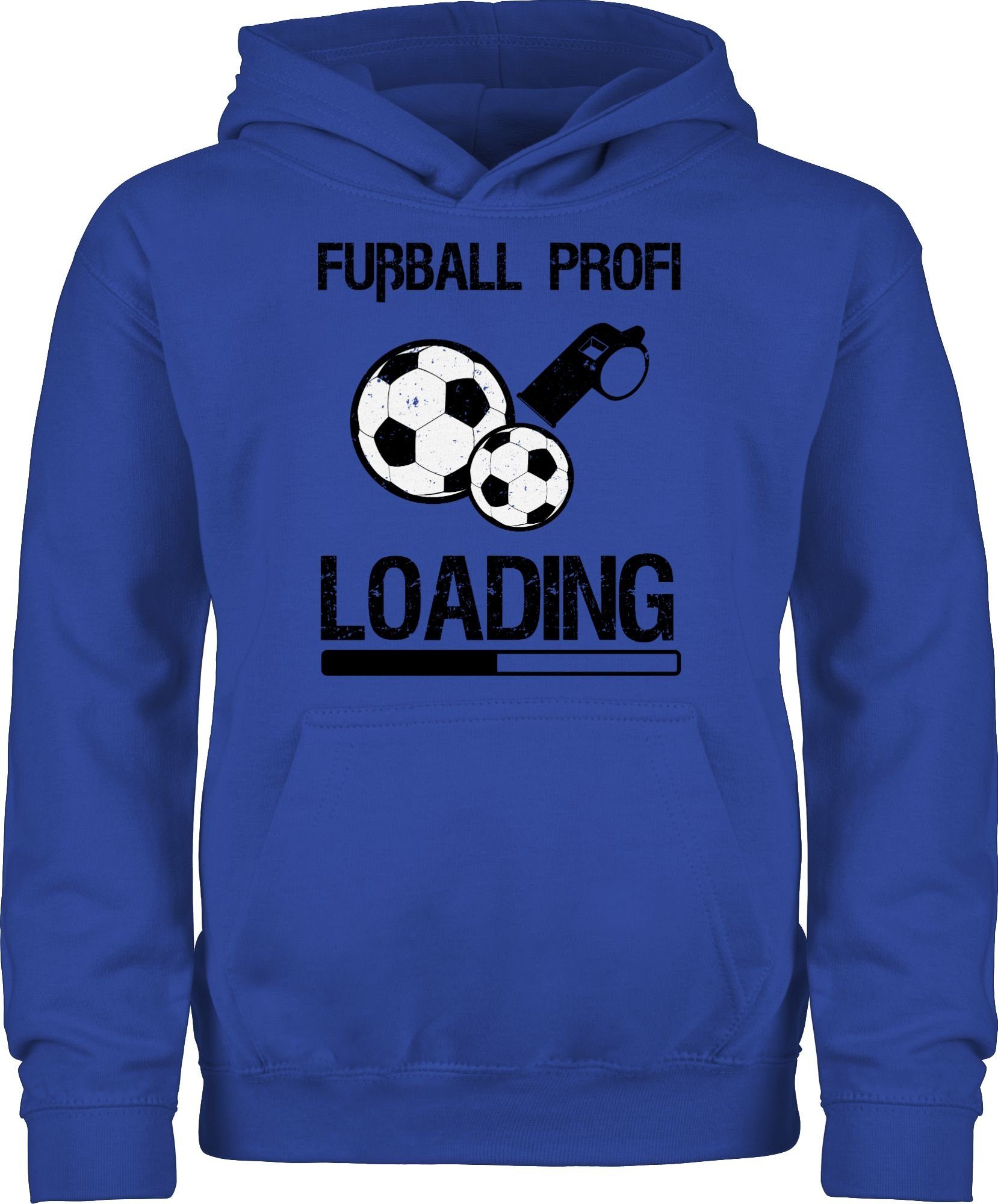 Profi Sport Hoodie Vintage Kinder Fußball Loading Shirtracer schwarz 2 Royalblau Kleidung -