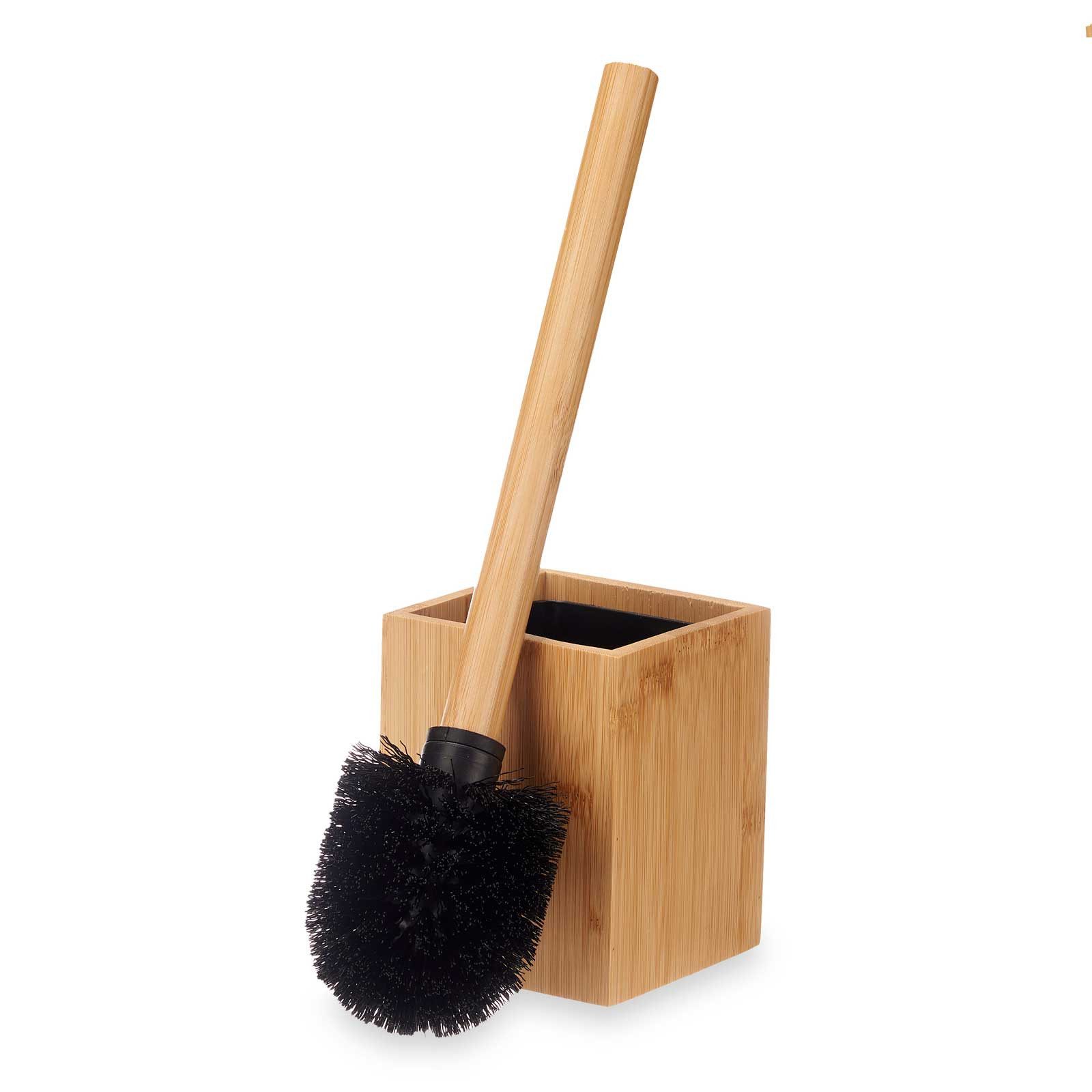 Berilo WC-Reinigungsbürste Toilettenbürste aus Bambus, 10 x 10 x 36 cm