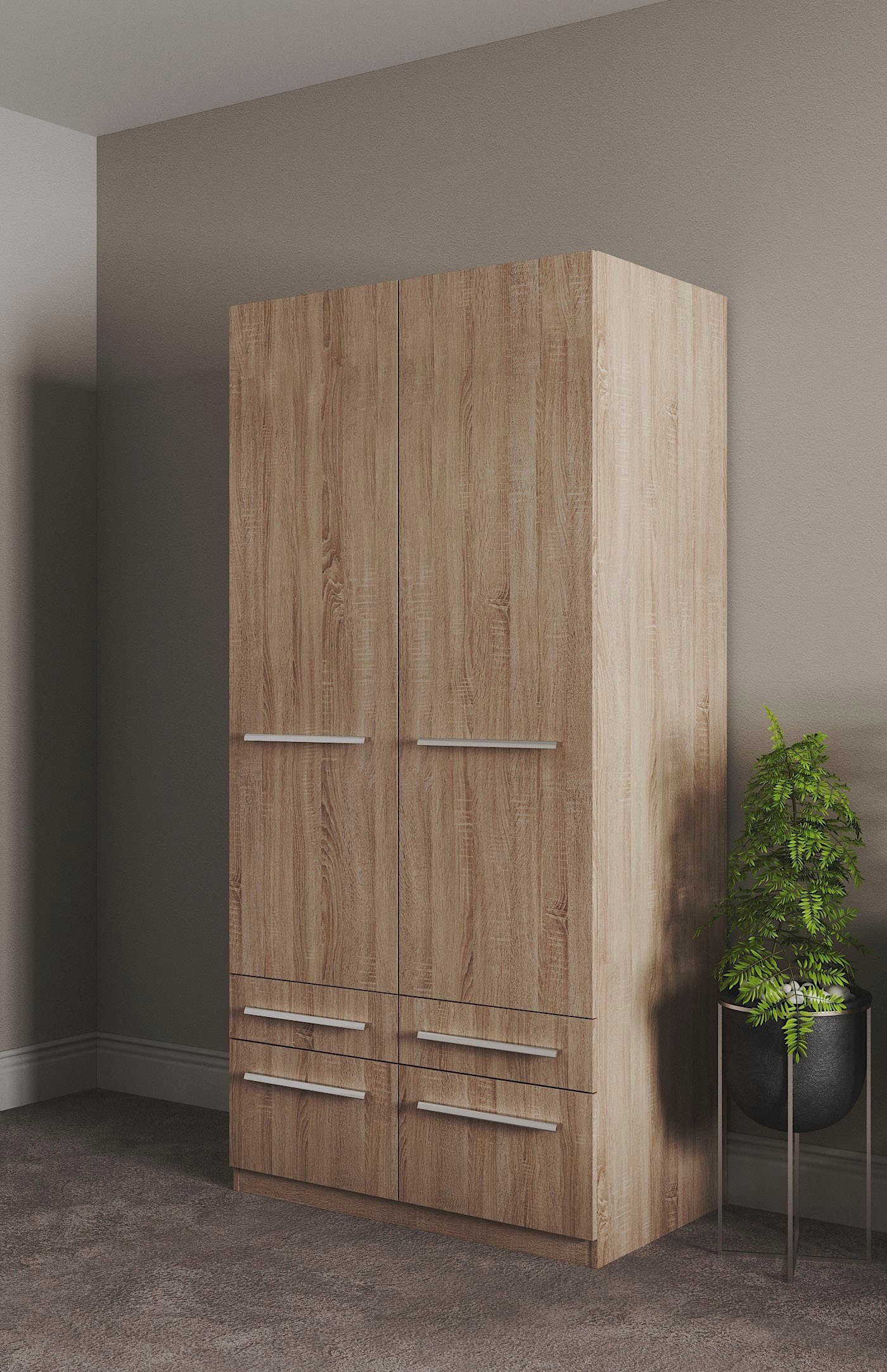 Kleiderschrank Schrank Garderobe Wäscheschrank Barcelona in 5 Breiten