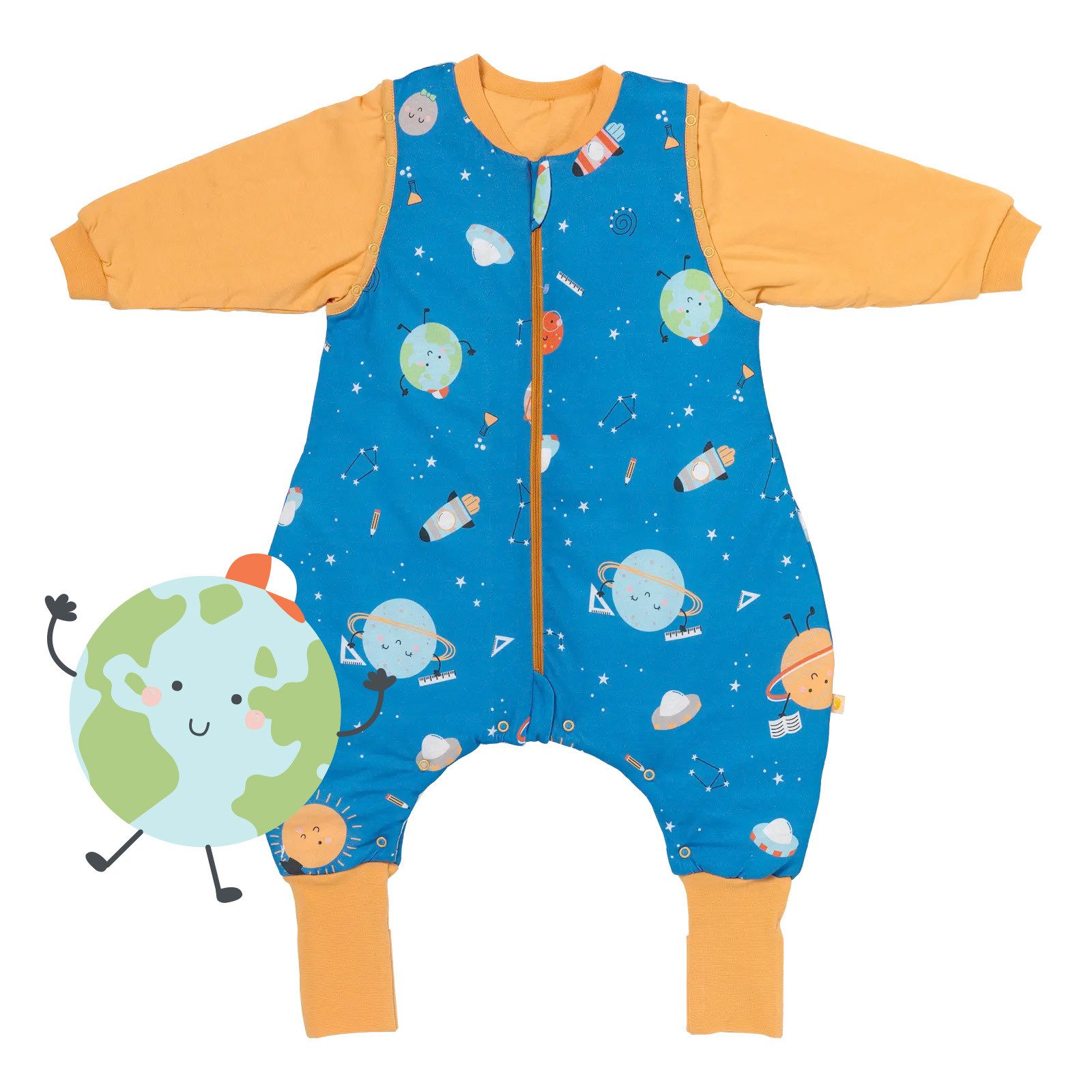 Schlummersack Kinderschlafsack Schlafsack mit Füßen und umklappbaren Bündchen, 2.5 Tog OEKO-TEX