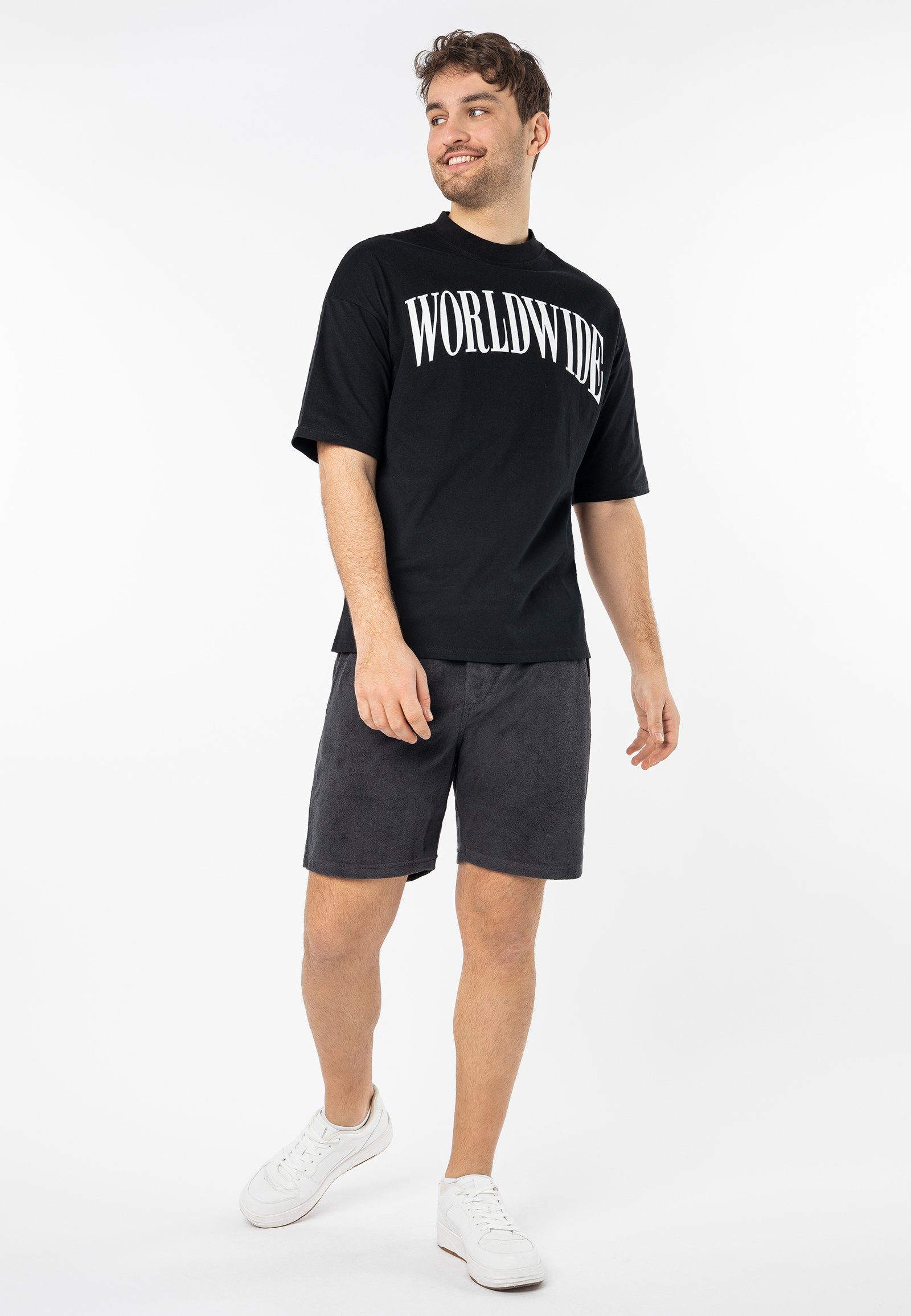 Oversize T-Shirt black mit T-Shirt Aufdruck SUBLEVEL