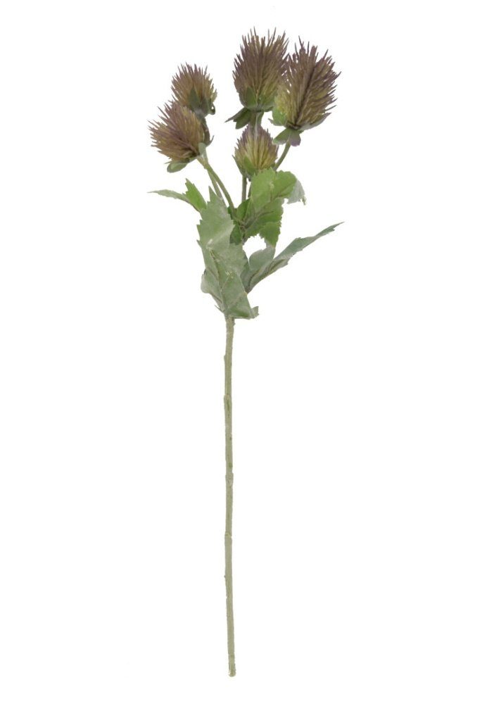 wirkende 2474U, künstlich, und cm, Höhe Stielblume, Edeldistel (Eryngium), Seidenblüte naturgetreu, echt Blätter *Edle 46 täuschend Kunstblume täuschend echt