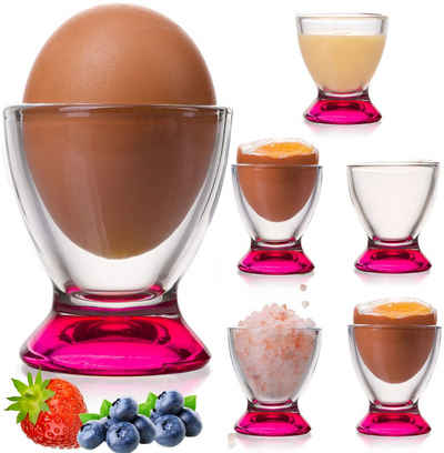 PLATINUX Eierbecher Rosa Eierbecher, (6 Stück), Eierständer Eierhalter Frühstück Egg-Cup Brunch Geschirrset