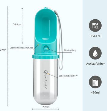 petfamily Reisenapf Hund Trinkflasche Wasserflasche Haustier Trinknapf, BPA frei