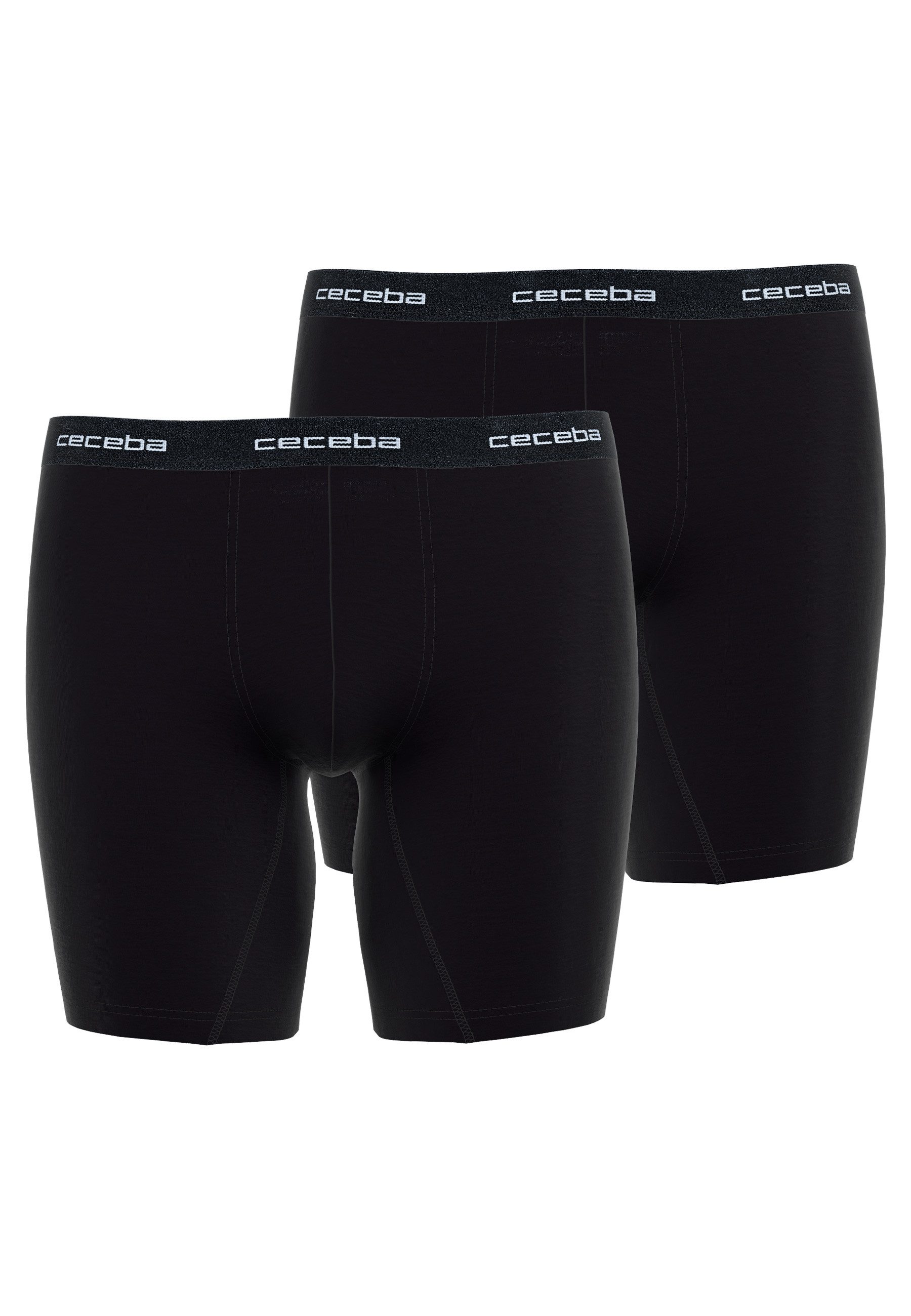 CECEBA Langer Boxer CECEBA Herren Cyclist schwarz uni 2er Pack (2-St) günstig online kaufen