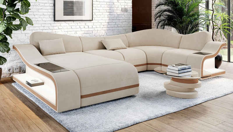 Sofa Dreams Wohnlandschaft Polster Sofa Stoffcouch Modern Cardito U Form Couch Antarastoff