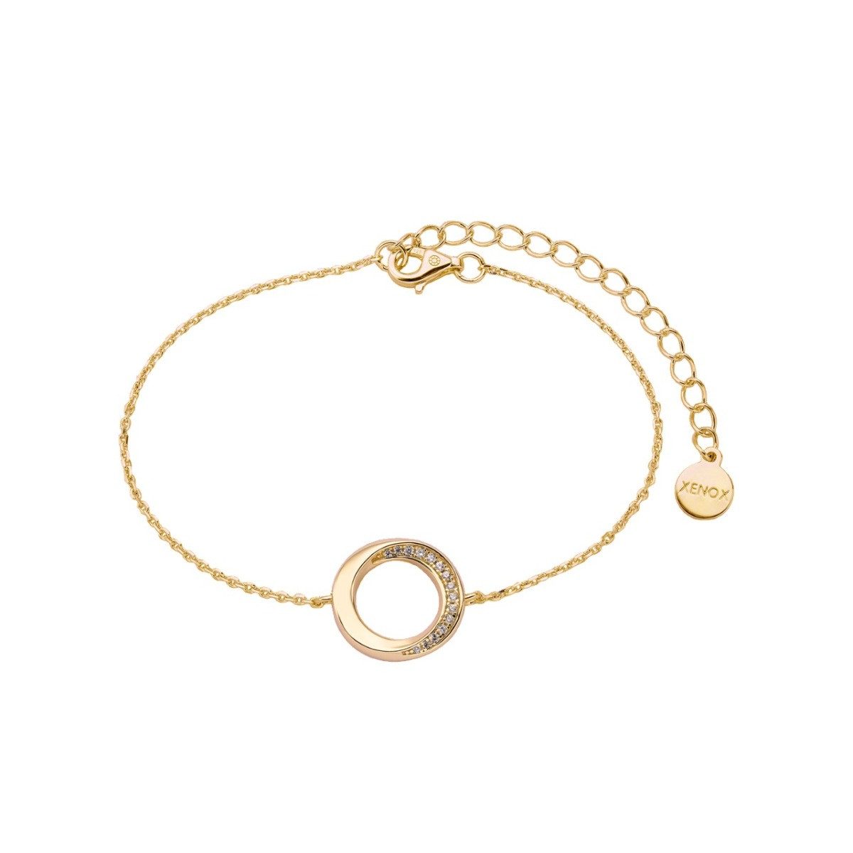 XENOX Armband Xenox Armband Damen Classic Circle Zirkonia Silber Vergoldet XS2128G