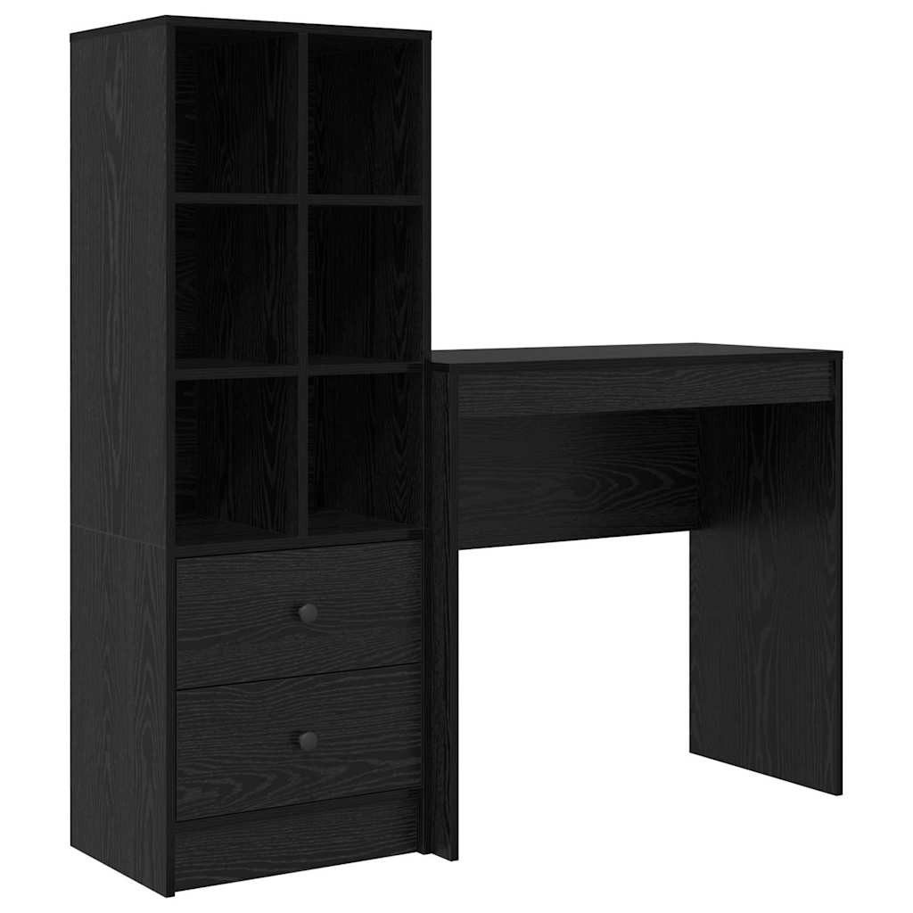 vidaXL Sideboard Schreibtisch mit Schubladen 2 pcs Schwarz Eichen-Optik (2 günstig online kaufen