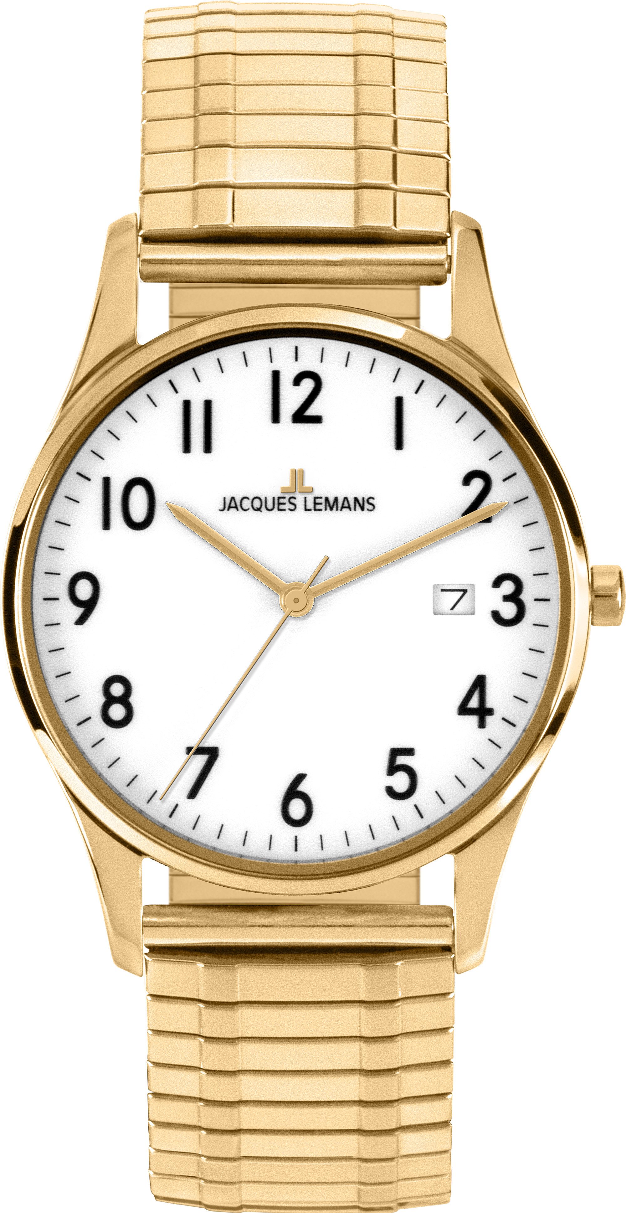 Jacques Lemans Quarzuhr London 1-2224E, Armbanduhr, Damenuhr, Edelstahlarmband, analog, Tag