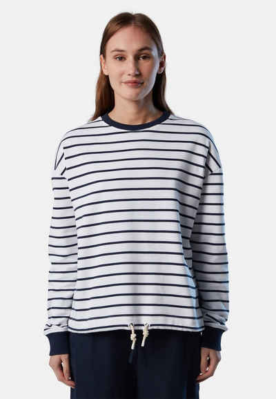 North Sails Sweatshirt Gestreiftes Sweatshirt mit Kordelzug mit sportivem Design