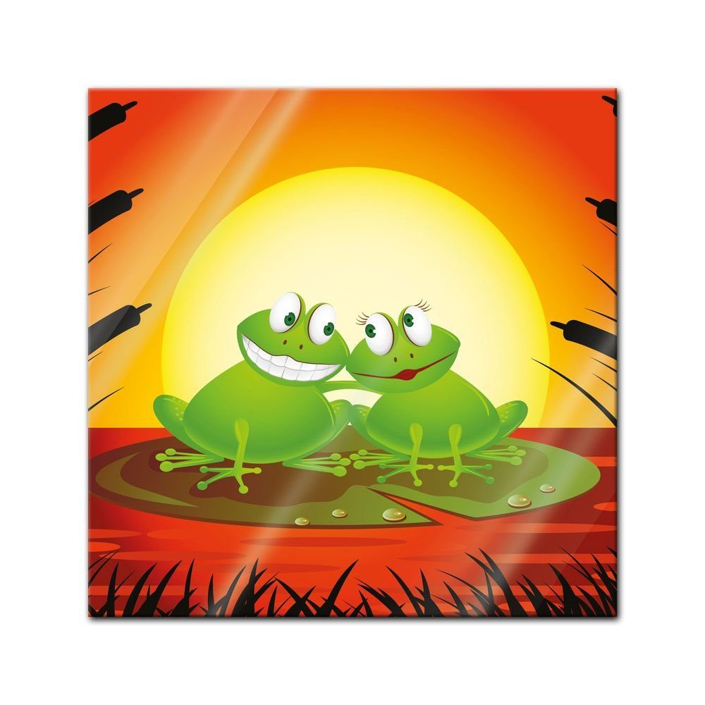 Bilderdepot24 Glasbild, Kinderbild Verliebter Frosch Cartoon online kaufen  | OTTO