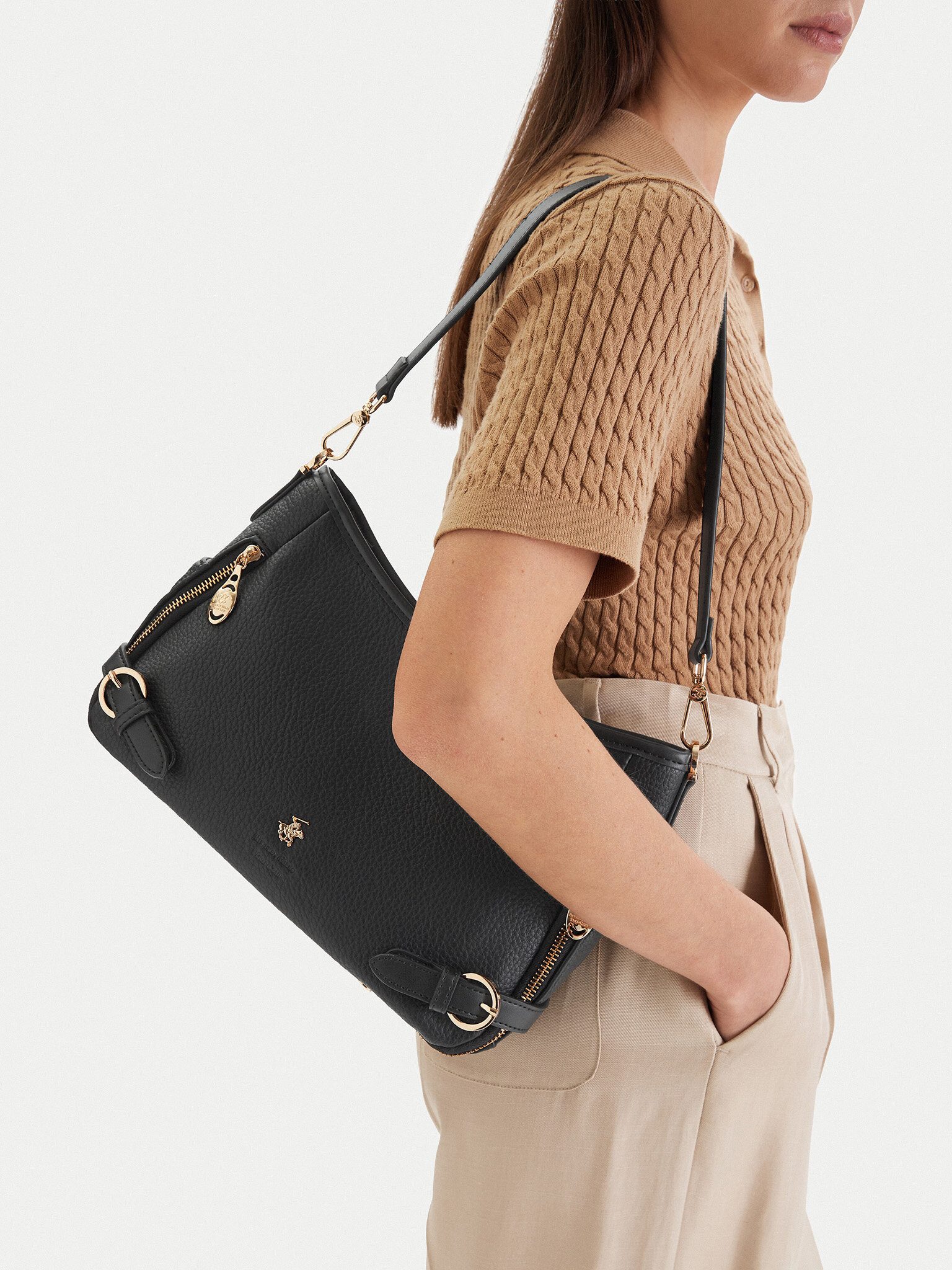 BEVERLY HILLS POLO CLUB Handtasche Beverly Hills Polo Club Damenhandtasche Schwarz BEVERLY HILLS POLO CLU