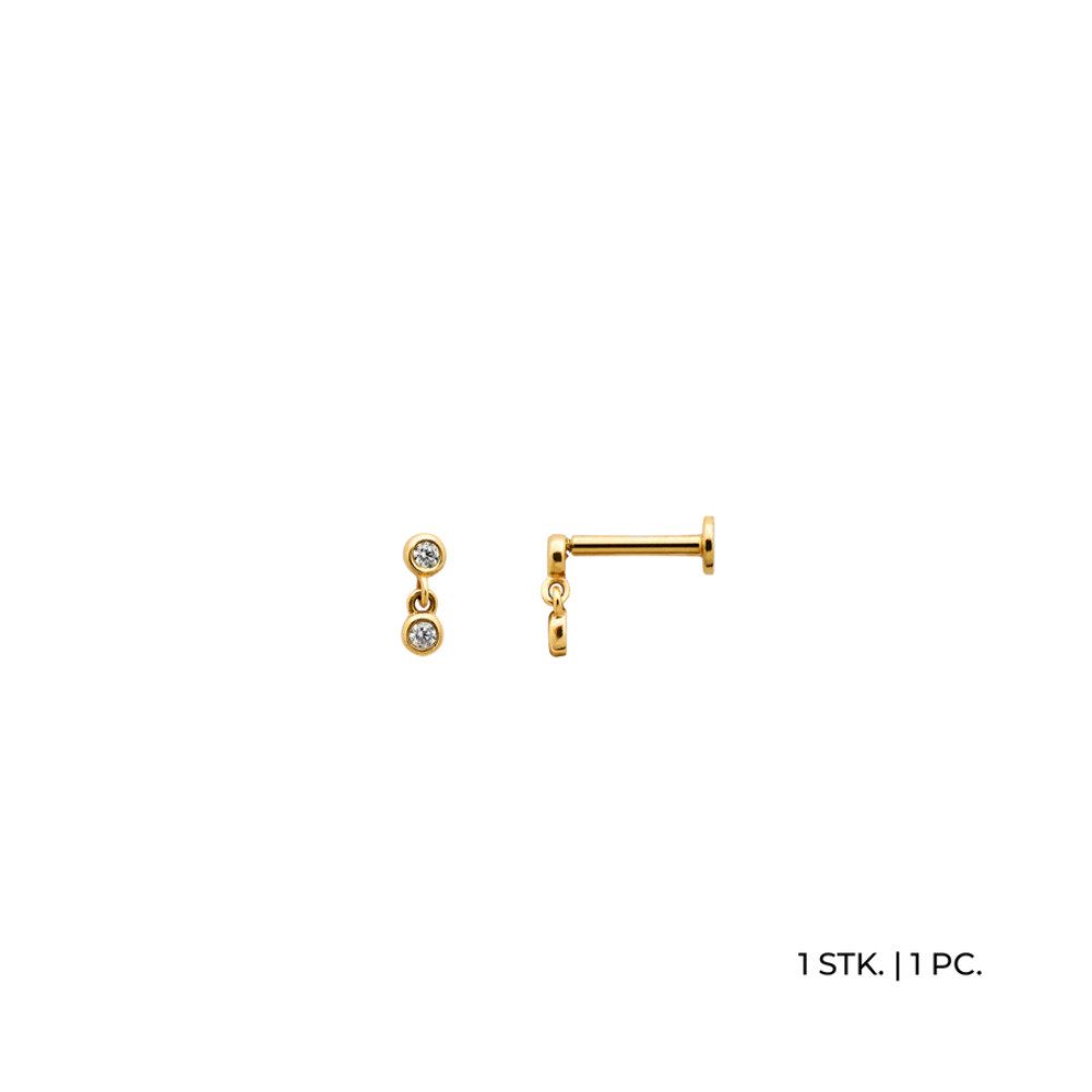 XENOX Single-Ohrstecker XG14K8005G, zwei Zirkonia-Steine
