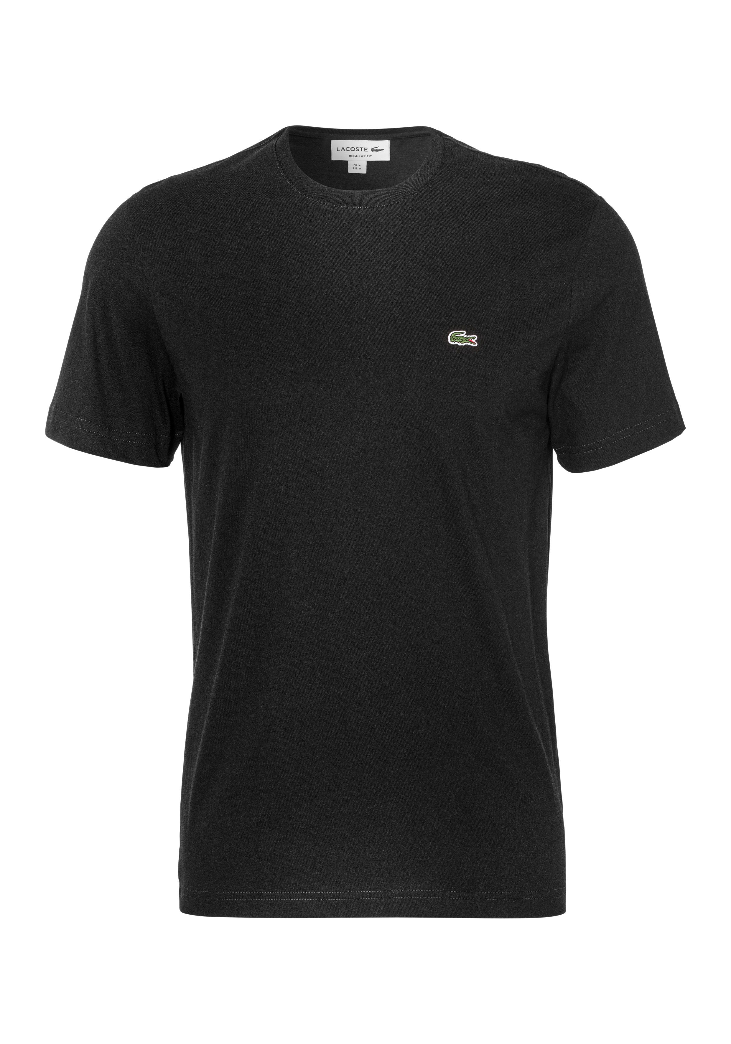 Lacoste schwarz Rundhalsausschnitt mit T-Shirt (1-tlg)