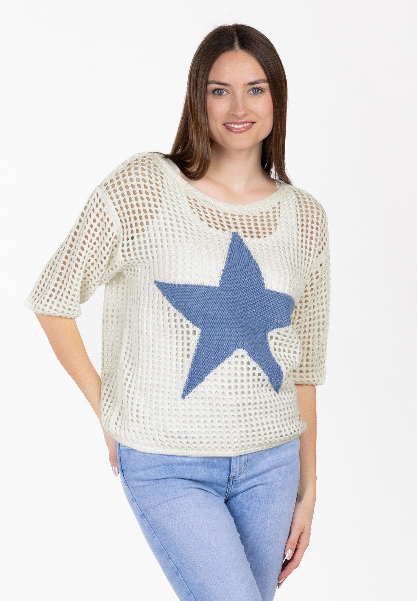 Key Largo Rundhalspullover WKN FAME round (1-tlg)