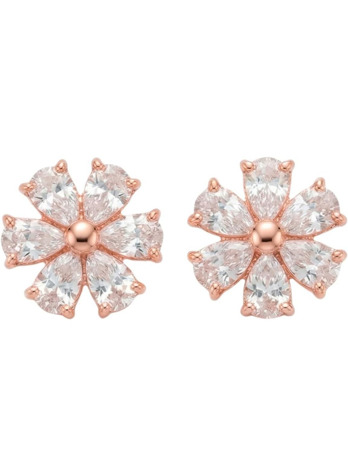 Paar Ohrstecker Ohrringe Daisy Blossom mit Blumen Kristall