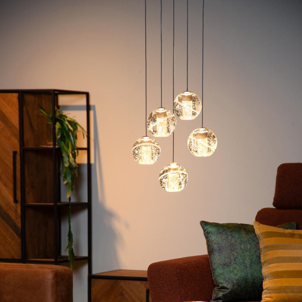 Lucide Pendelleuchte LED Pendelleuchte Dilenko in Gold-matt und Transparent 5x 3,5W 700lm, LED