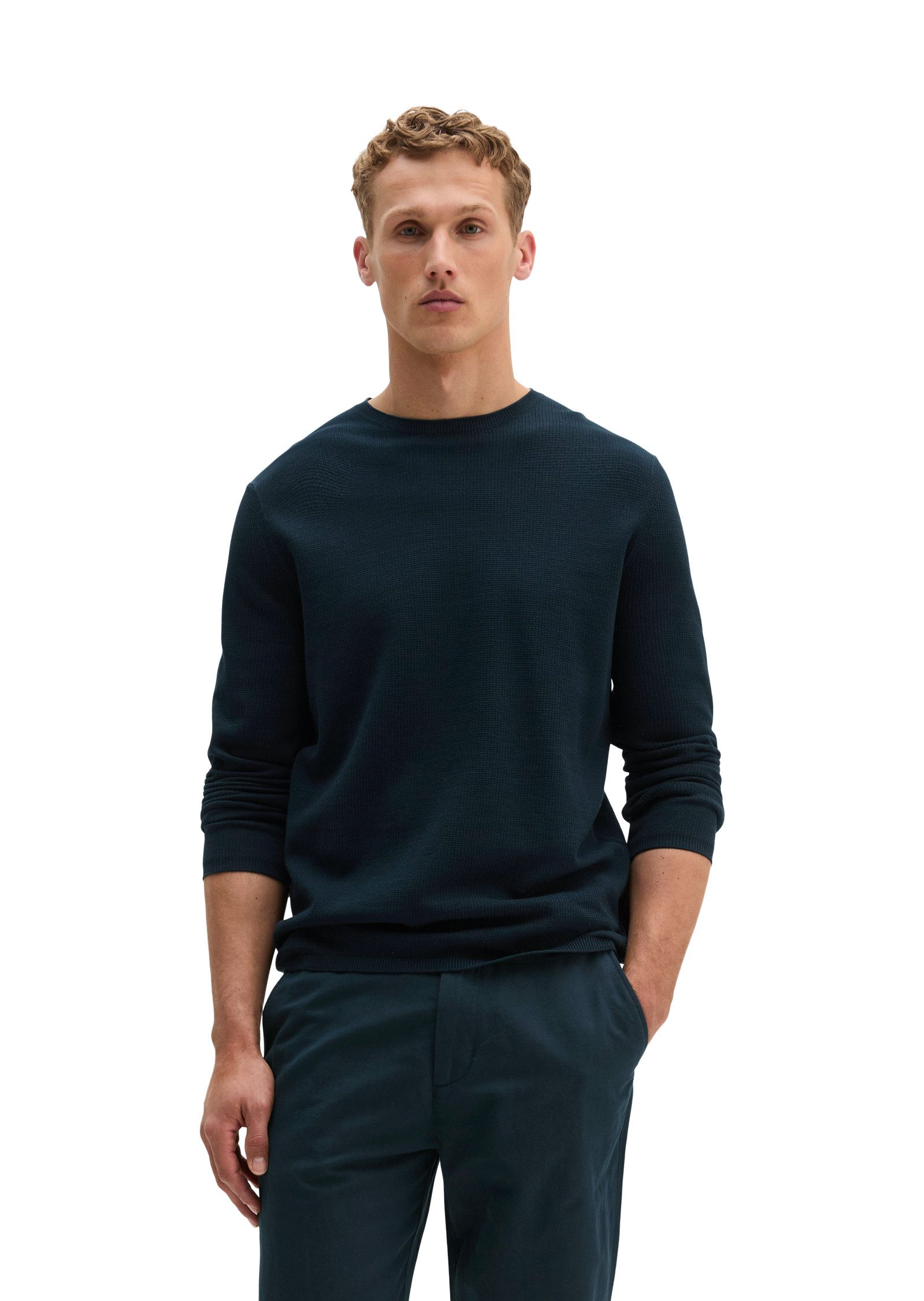 Marc O'Polo Rundhalspullover regular aus reiner Bio-Baumwolle