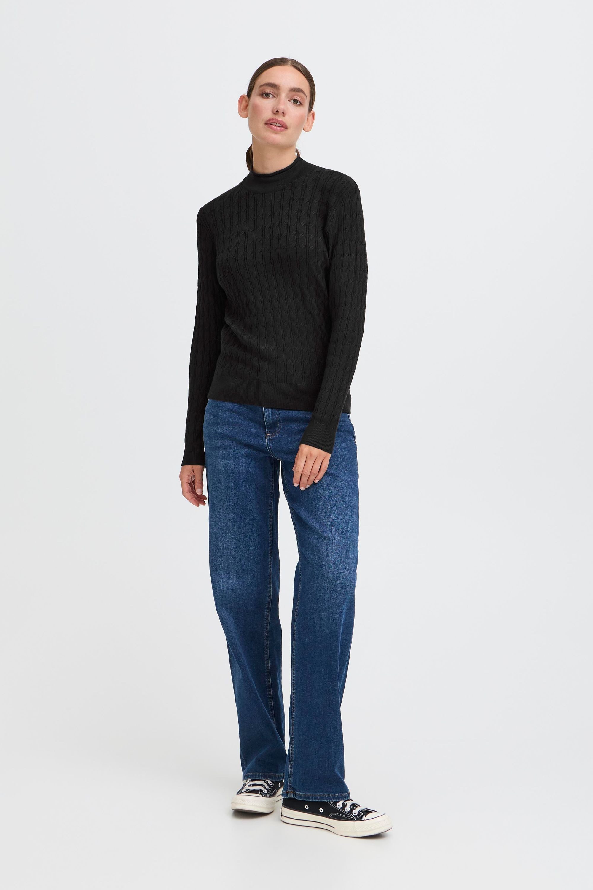 OXMO Rollkragenpullover OXSally Modischer Rollkragenpullover mit Zopfmuster
