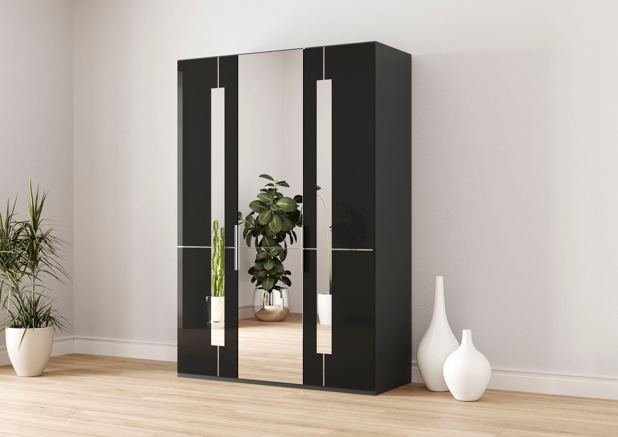 Musterring Kleiderschrank Imola W inkl. Einlegeböden und Kleiderstangen, mit Glas- und Spiegeltüren