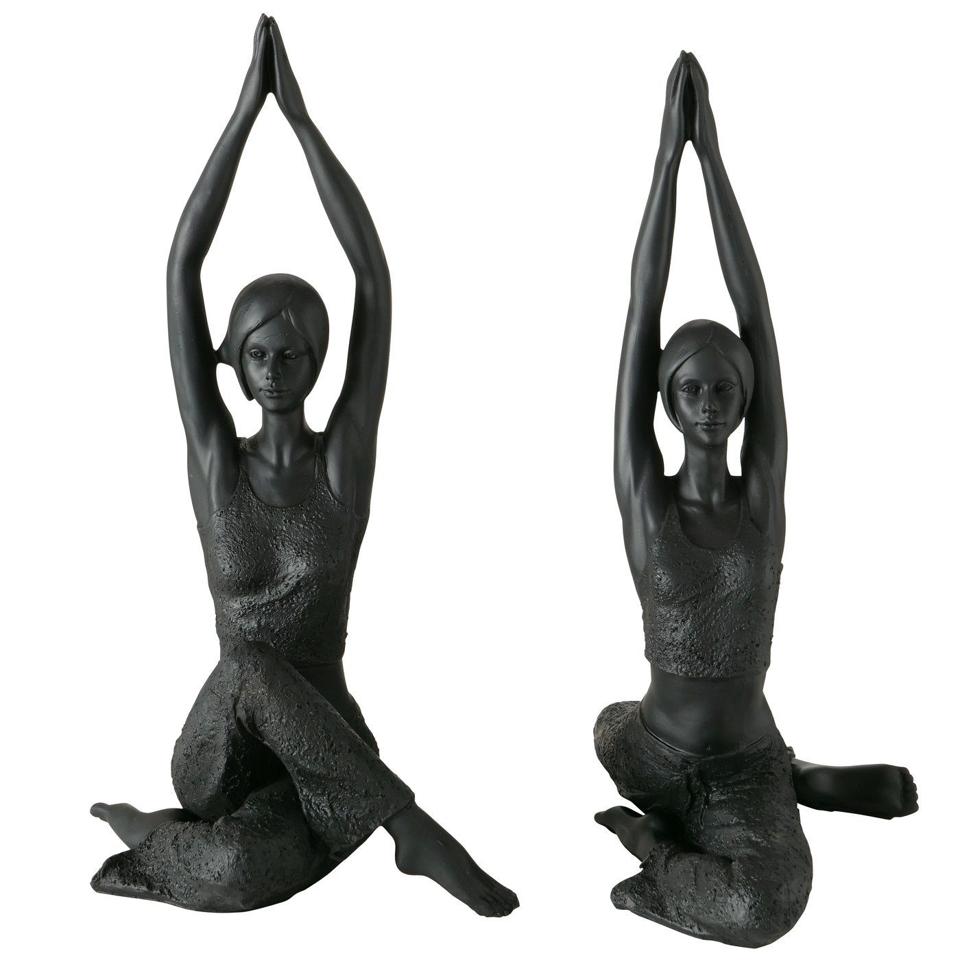 BOLTZE Dekofigur Dekofigur 2er Set "Marysa" aus Kunststoff in schwarz, Yogafigur (2 St) (2 St)