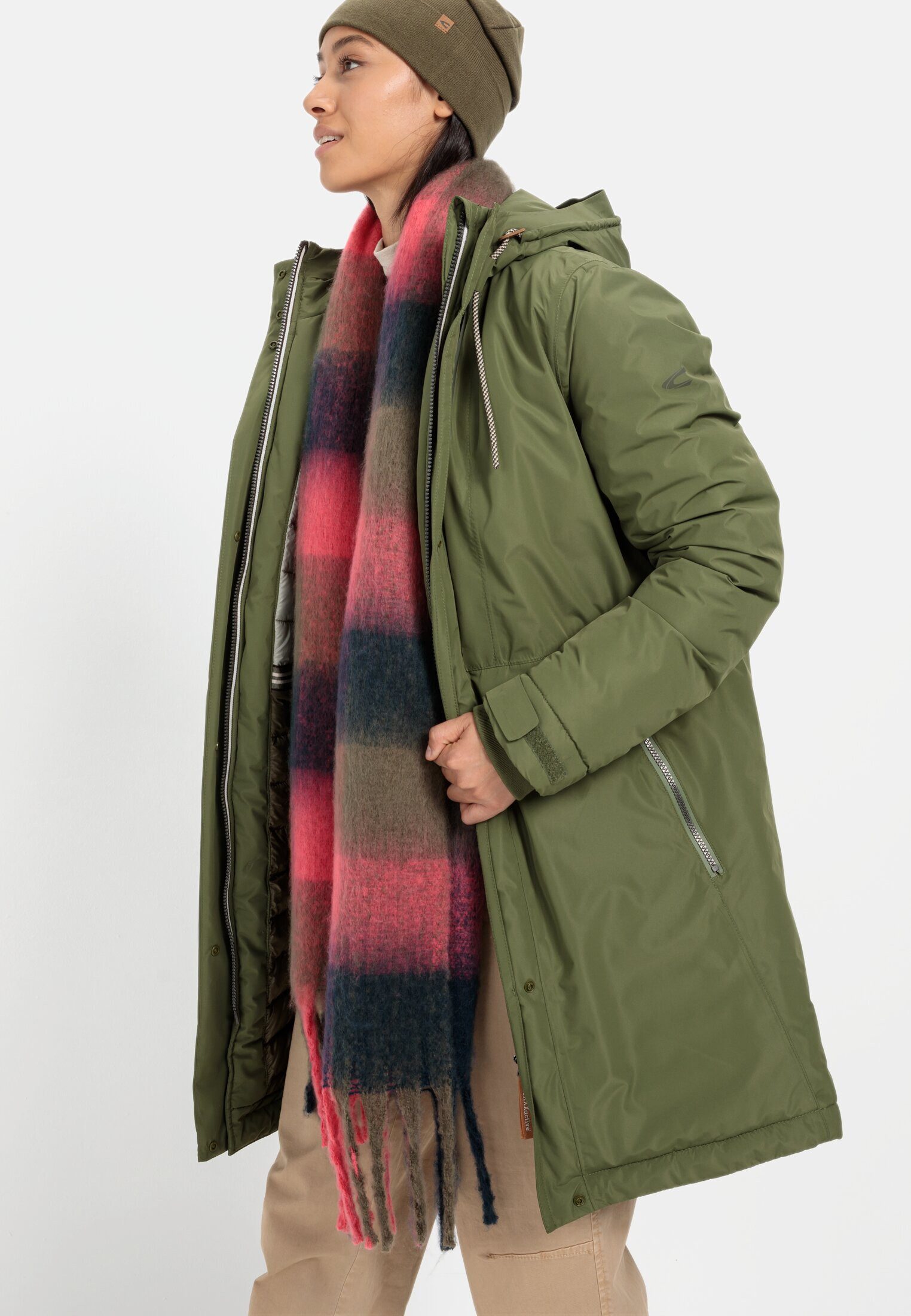 camel active Funktionsmantel aus recyceltem Polyester Kapuze