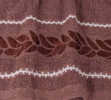 Sarcia.eu Handtücher Korallenfarbenes Baumwollhandtuch mit Stickerei, 48x100 cm x2