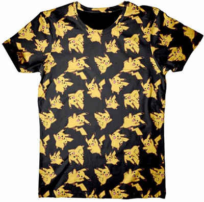 POKÉMON T-Shirt Pokémon T-Shirt all over schwarz Erwachsene + Jugendliche Herren Gr. XS S M L XL XXL Nintendo