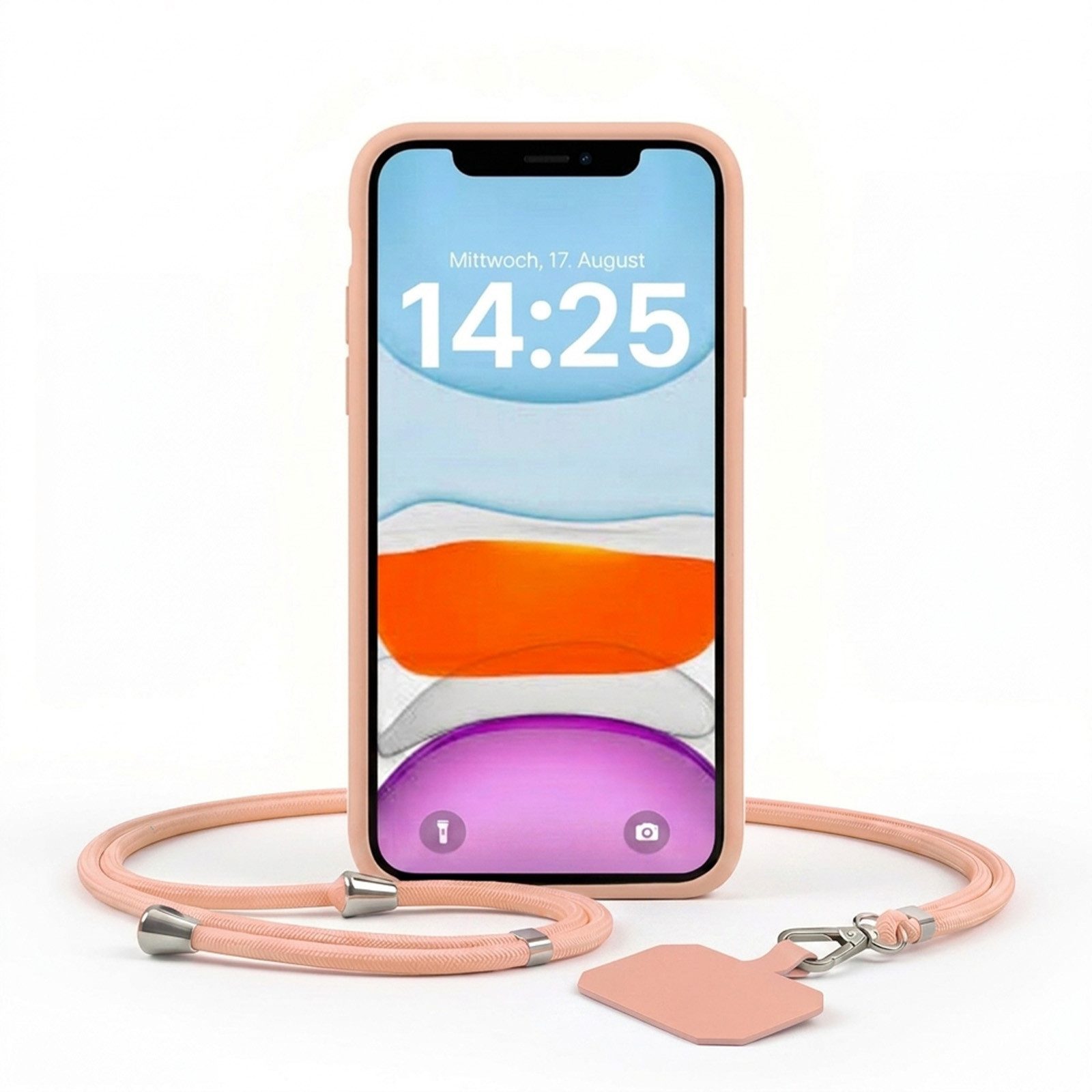 Handyhülle SoftGrip Cover Hülle mit Trageband für Apple iPhone 11 6.1 Zoll, 6.1, Handy Case Kameraschutz mit Handykette Handyband Umhängeband Lanyard