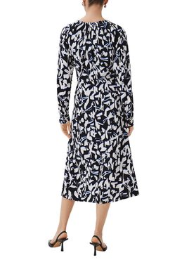 Comma Maxikleid Fließendes Maxikleid mit All-over-Print Raffung