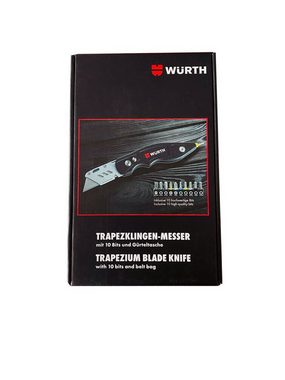 Würth Umluftmodul Würth Trapezklingen-Messer-Set + 10 Bits + Nylon Gürteltasche