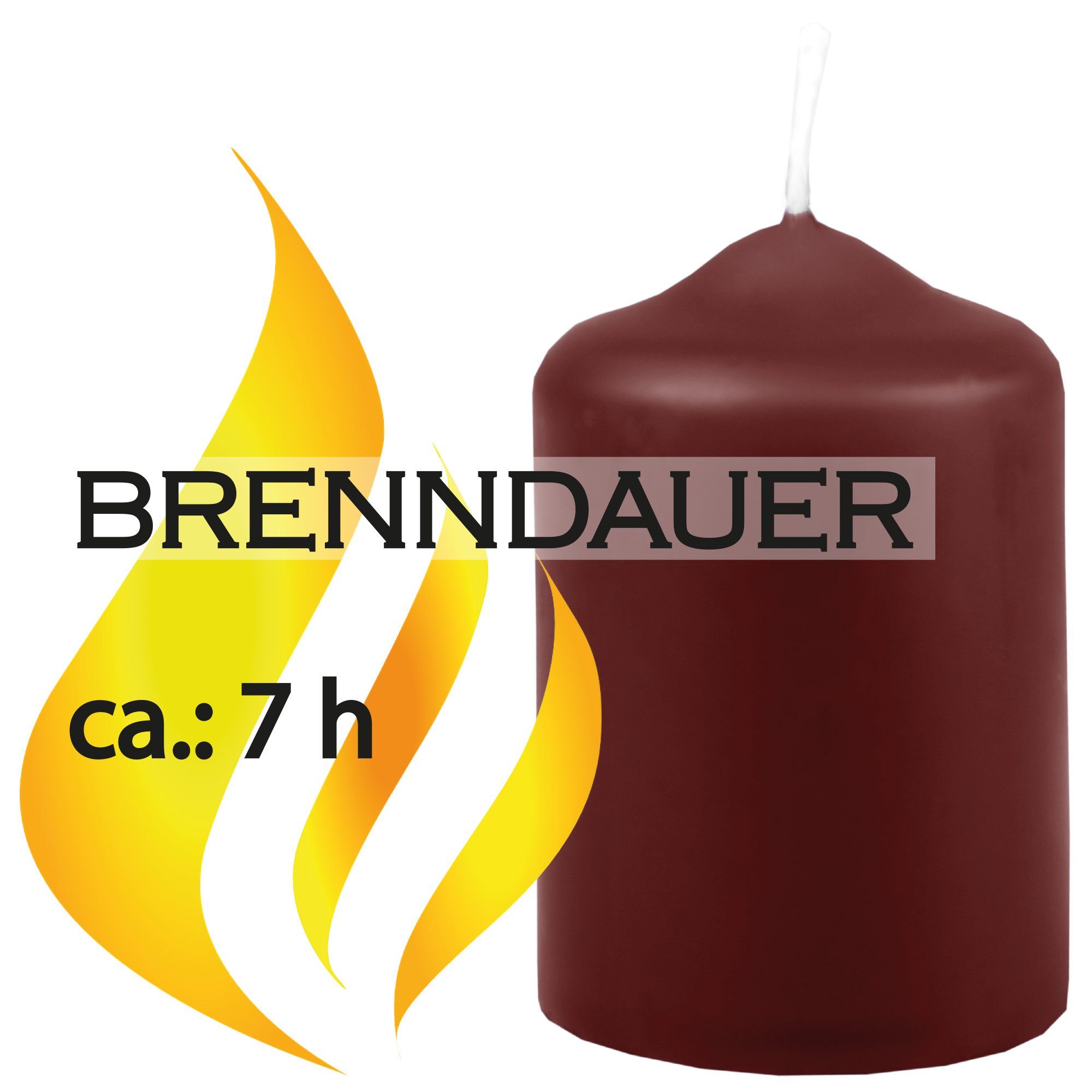 HS Candle Stumpenkerze aus Wachs (6-tlg., Dekolicht), Ø4xH6 cm Teelichtgröße, 7h Brenndauer je Kerze, Wachsmischung