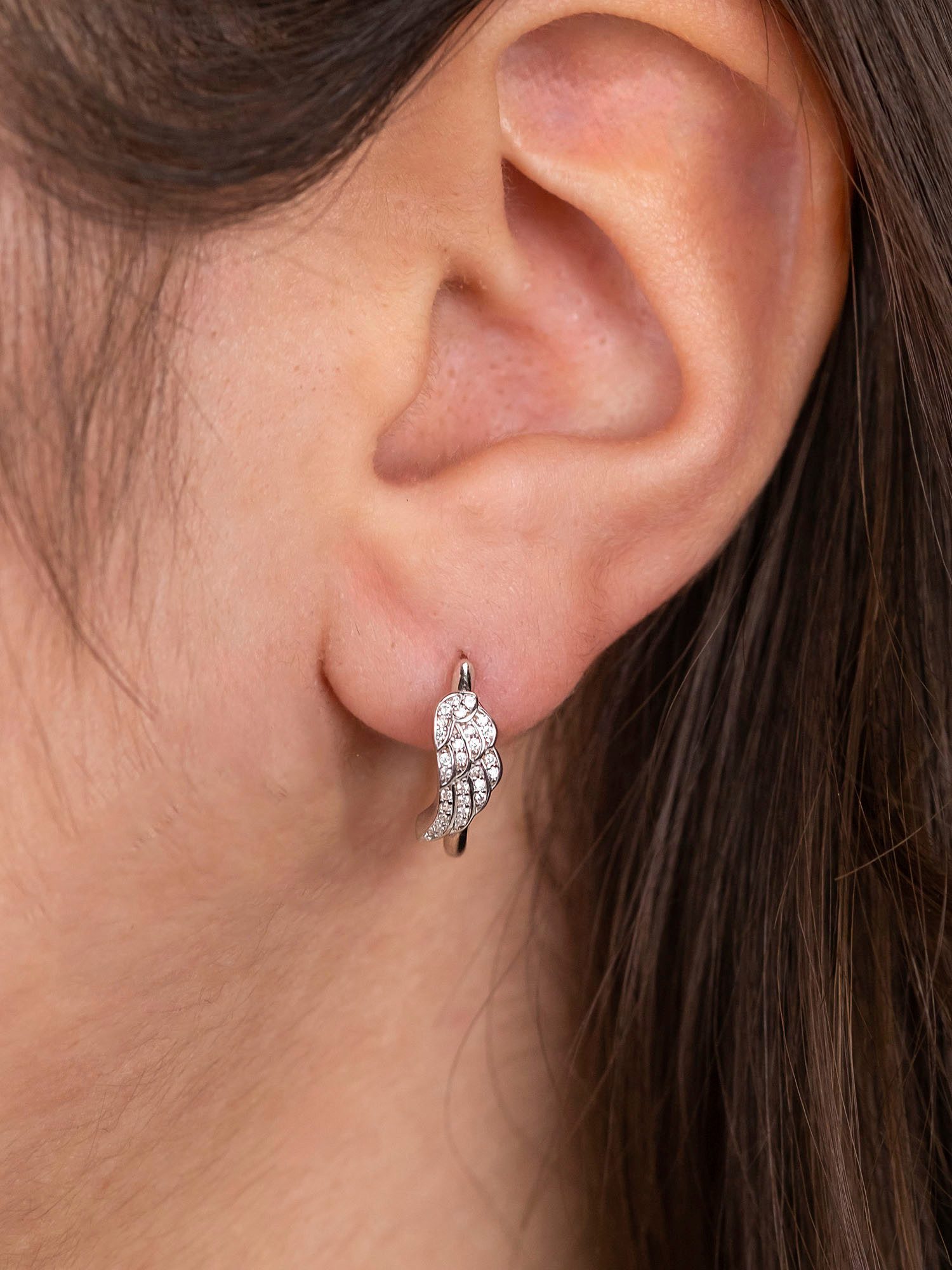 Engelsrufer Paar Creolen Flügel, Made in Germany - mit Zirkonia (synth) günstig online kaufen