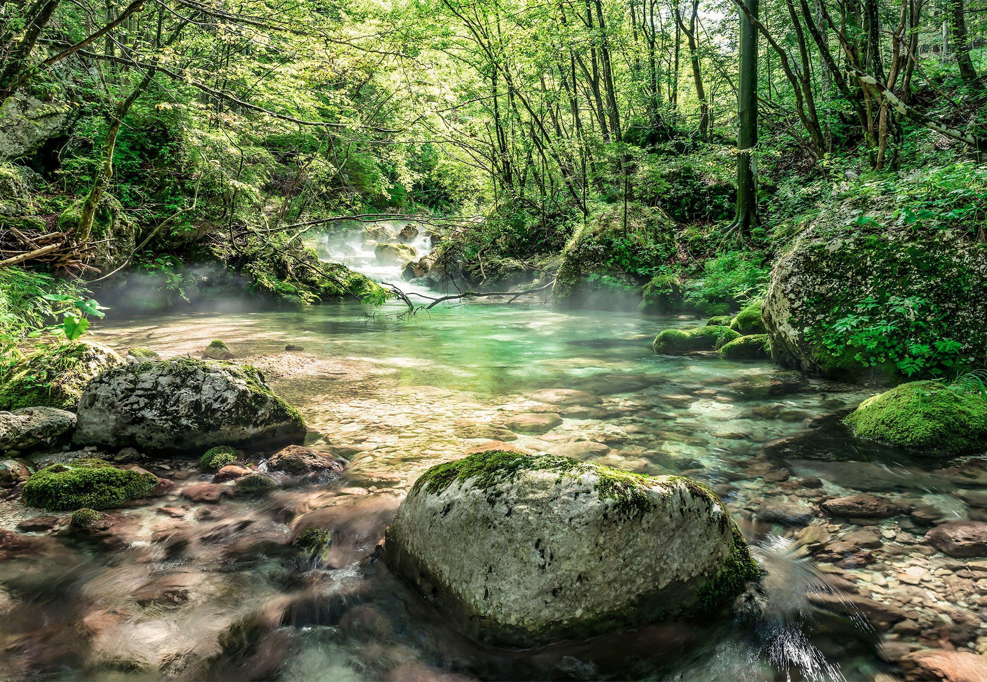 Komar Fototapete Riverbed, (1 St), 368x254 cm (Breite x Höhe), inklusive Kleister